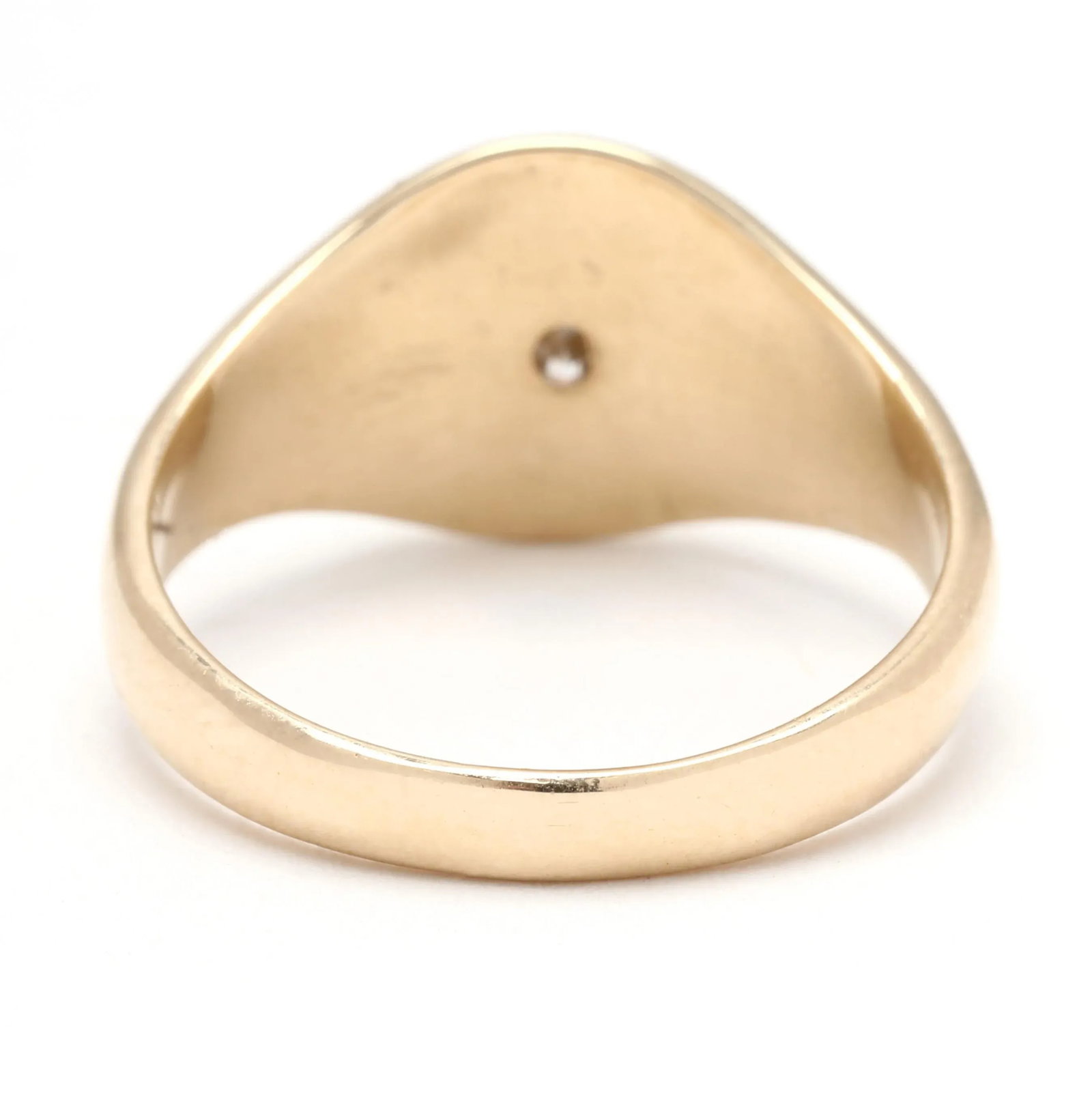 0.25ctw Pear Diamond Signet Ring, 10k Yellow Gold, Ring Size 6.75 - 3