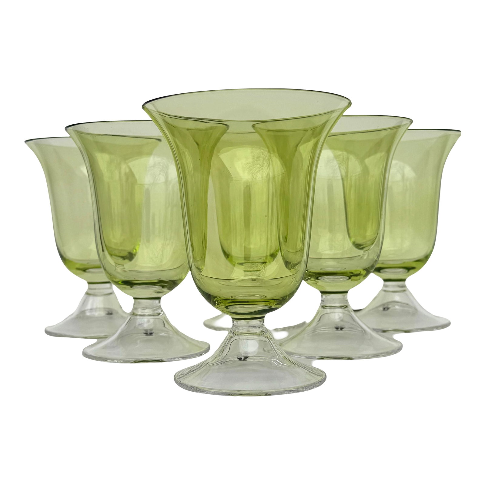 Set of Six Adriana Water Glasses, Green.: Set of 6 Green Water Glasses by Abigails Abigail's glassware is made in a variety of countries, including Poland, Italy, and Portugal. The company works with many small, family-owned factories