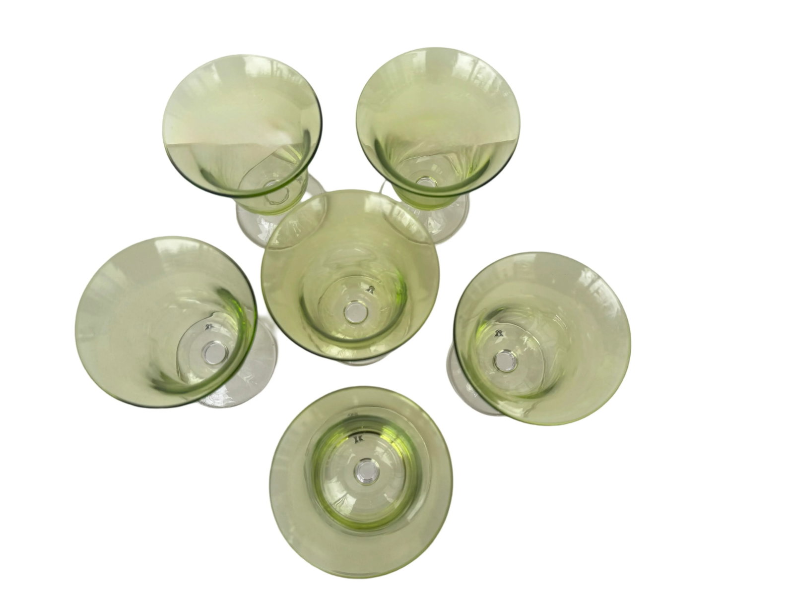 Set of Six Adriana Water Glasses, Green. - 4