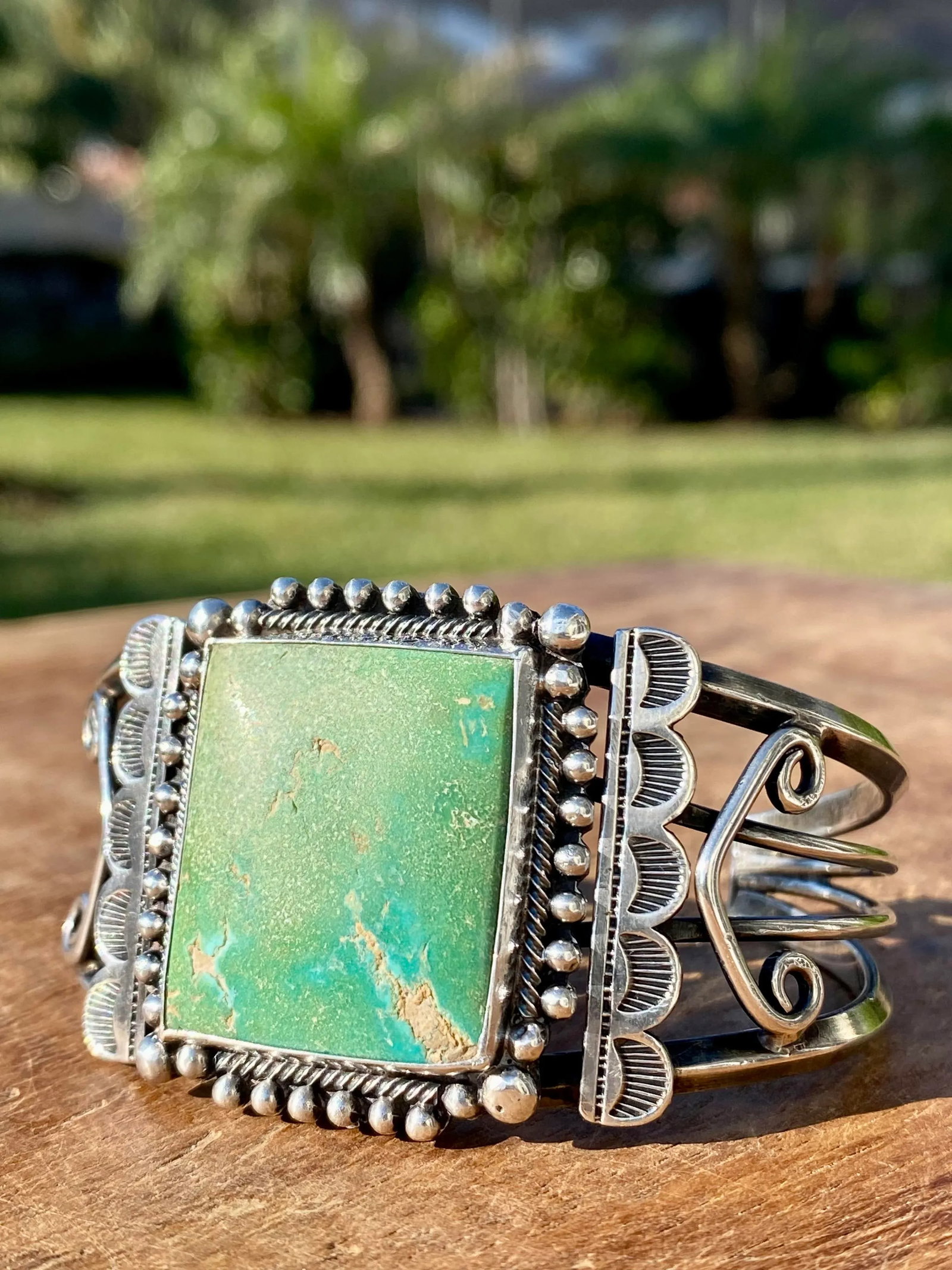 Navajo Sterling + Turquoise Cuff Bracelet - 2