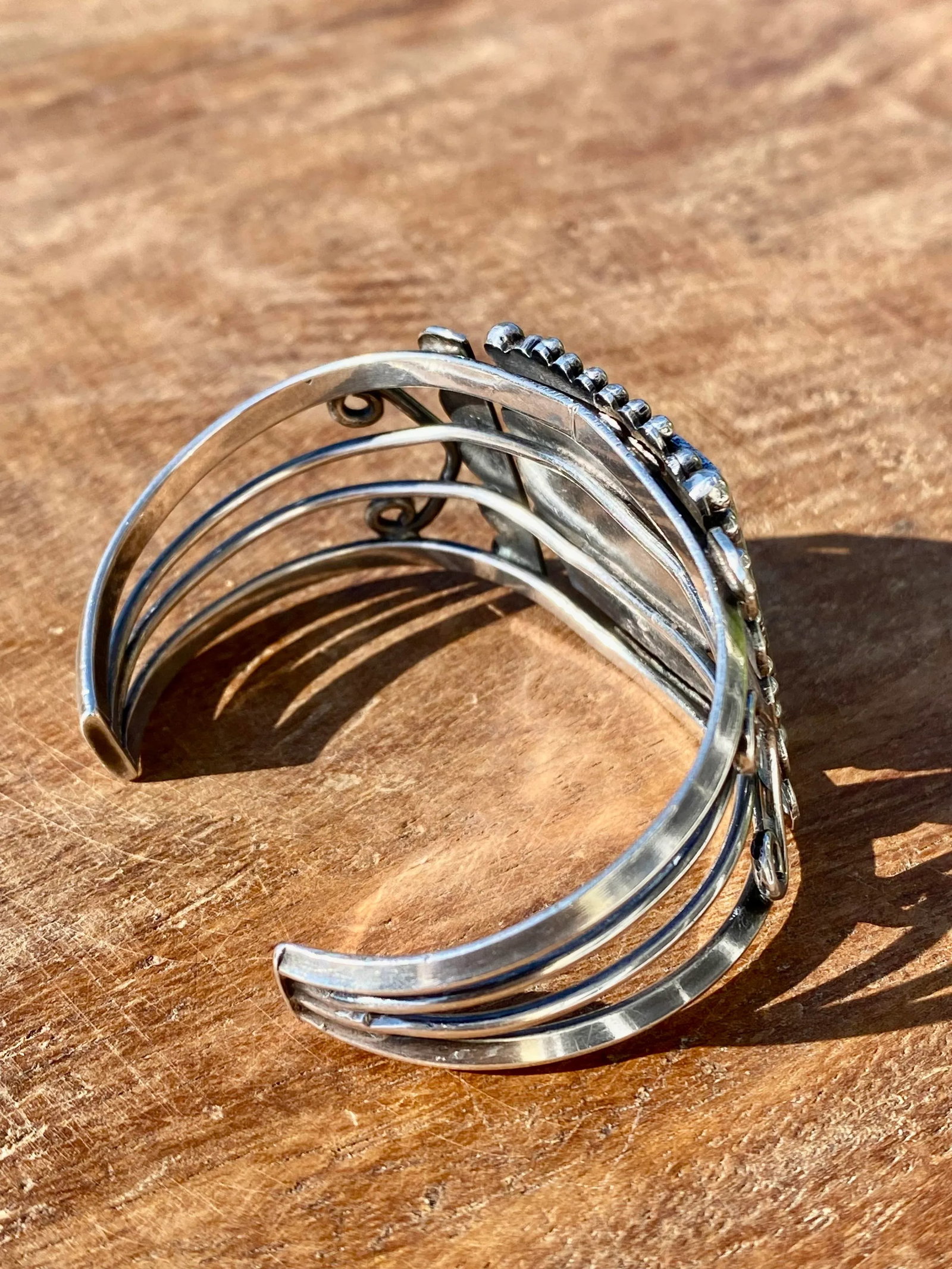 Navajo Sterling + Turquoise Cuff Bracelet - 5