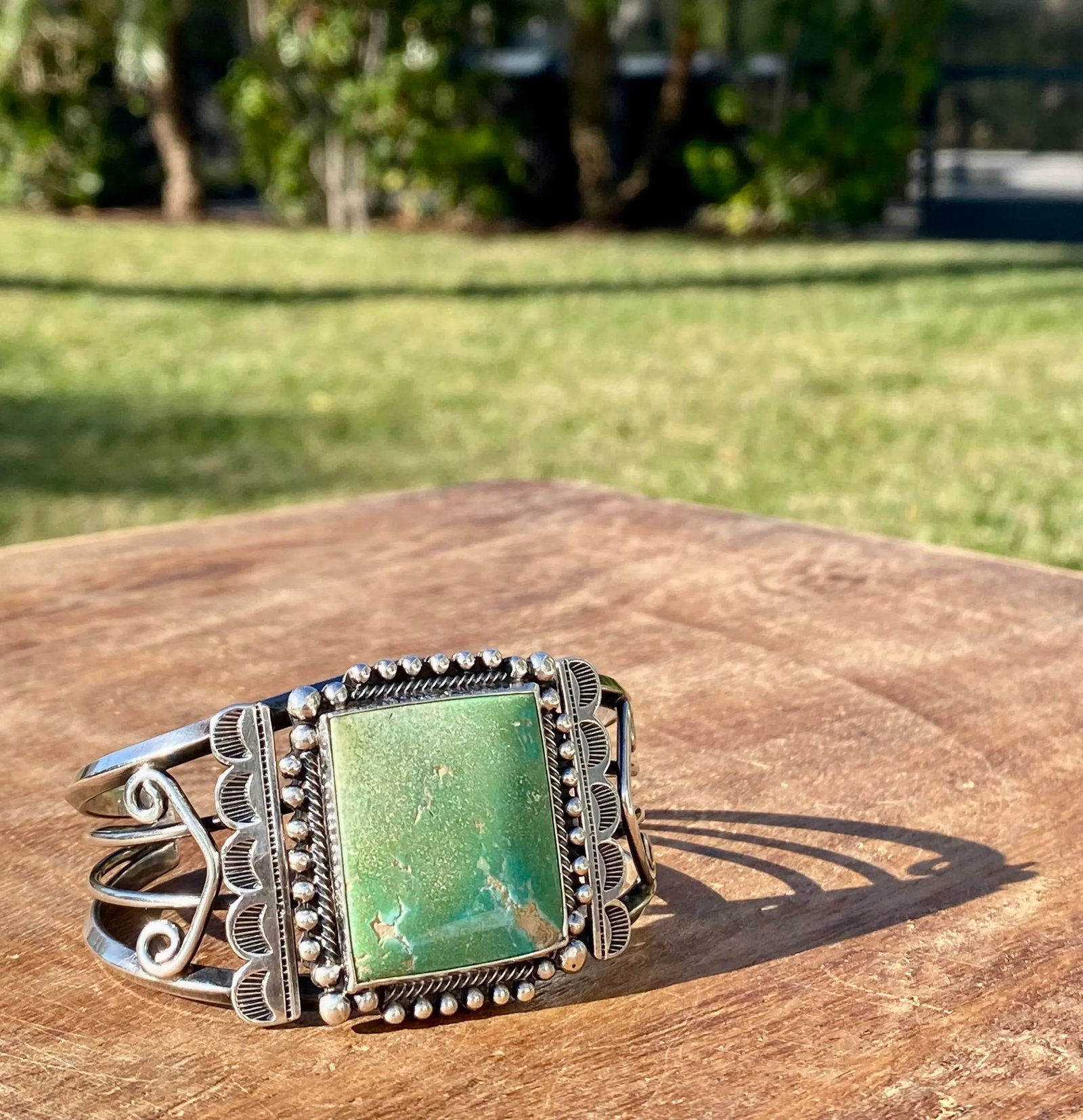 Navajo Sterling + Turquoise Cuff Bracelet - 7