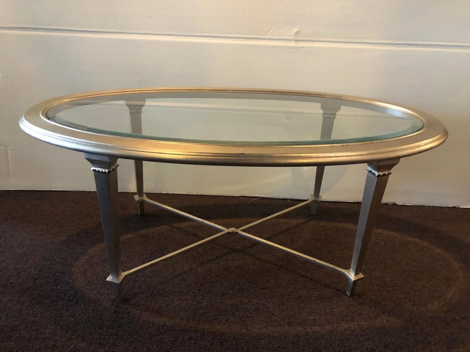 Hickory Chair Oval Silver Leaf Coffee Table - 7