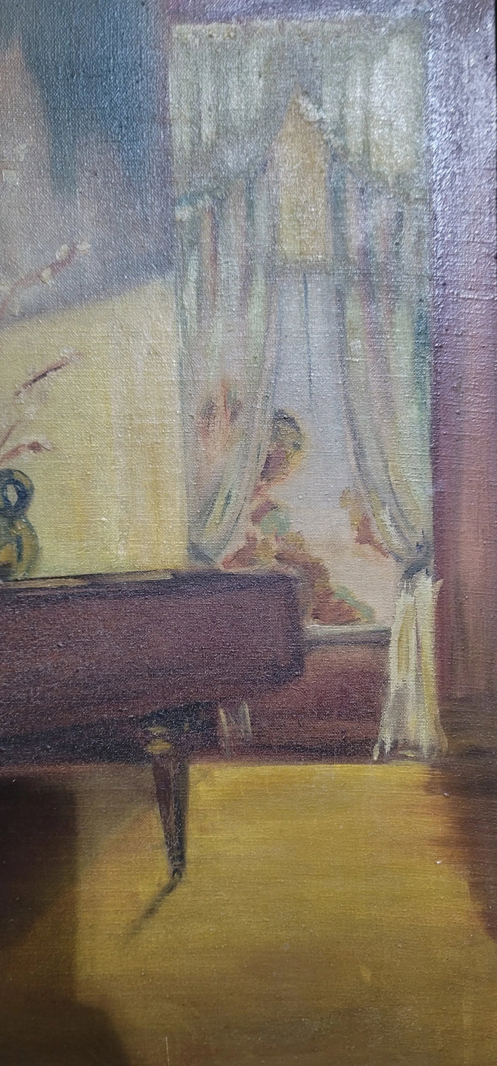 Le Feuvre 19th-Century Genre Painting Woman Playing the Piano Victorian, Framed - 12