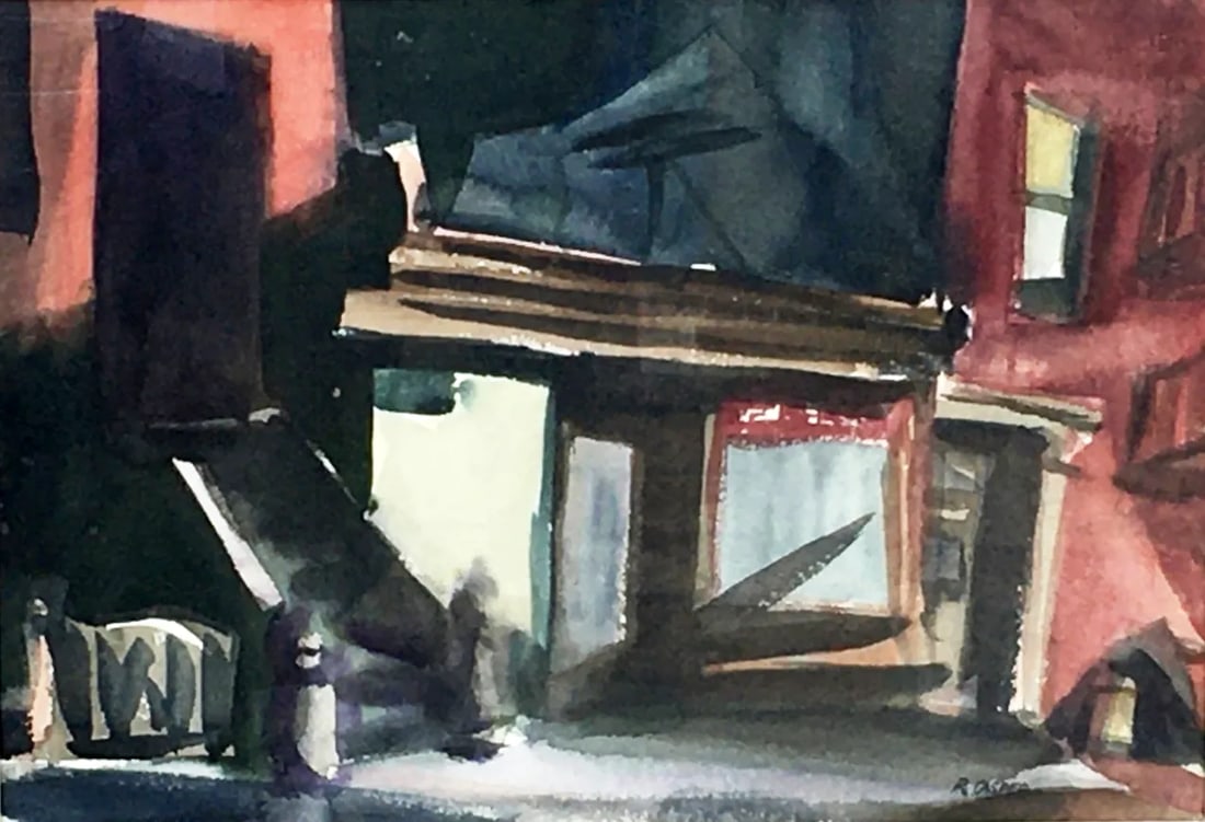 Robert Casper Brooklyn Stoop Signed Painting - 2
