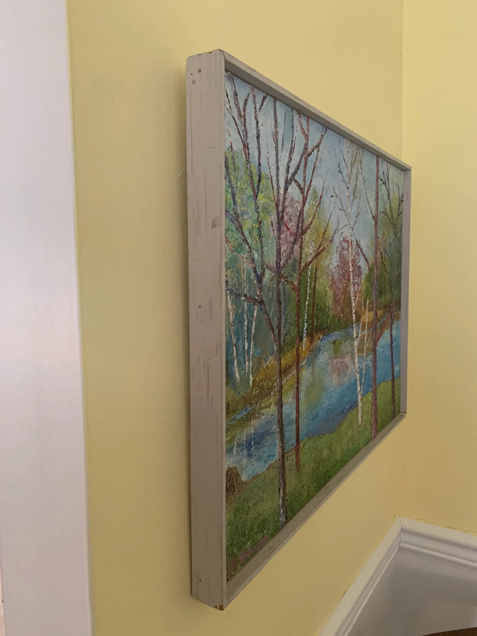 1960s Vintage Oil Painting - Spring Landscape, Framed - 3