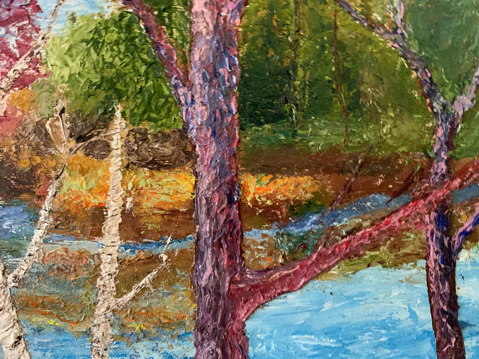 1960s Vintage Oil Painting - Spring Landscape, Framed - 7