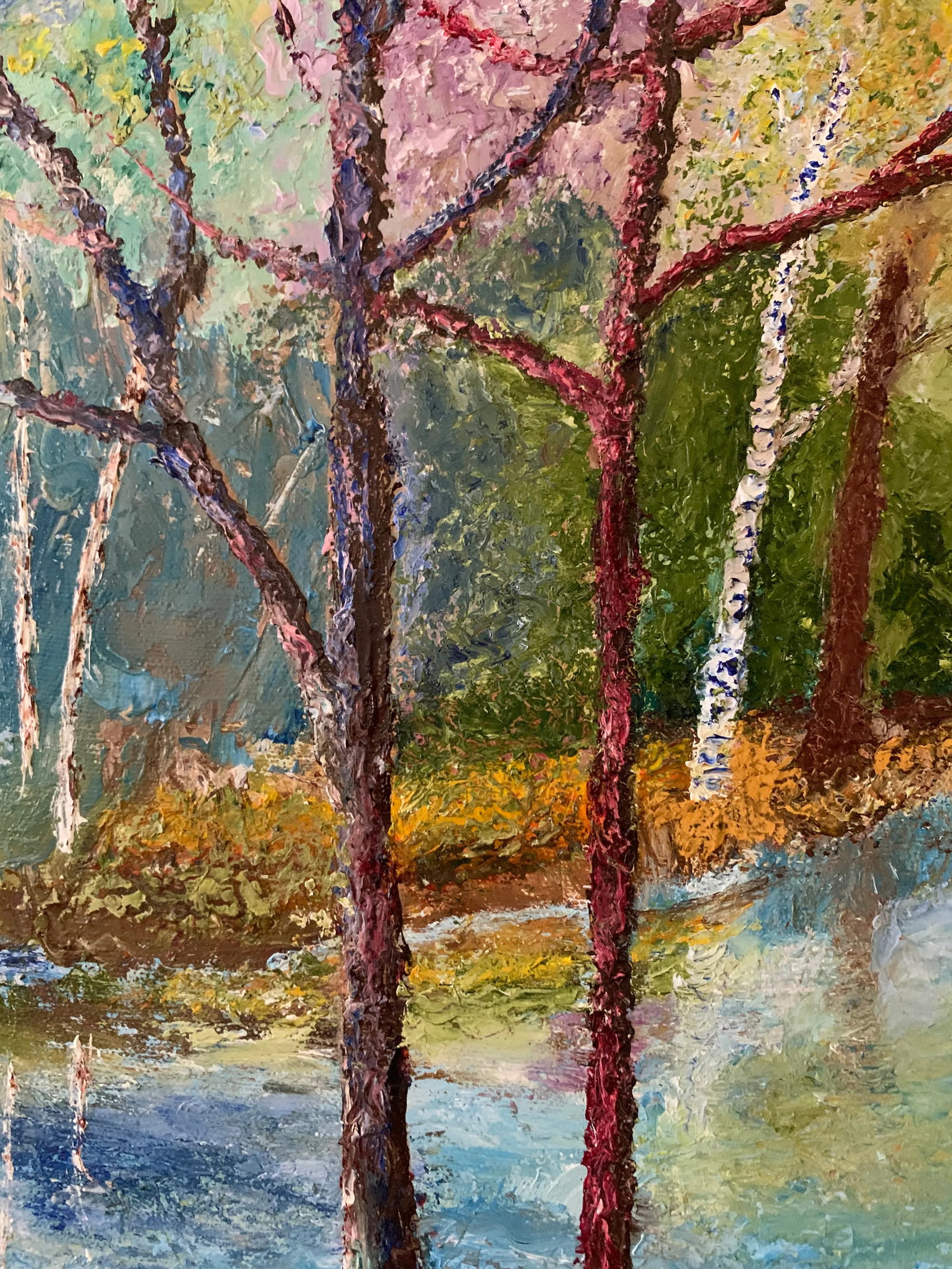 1960s Vintage Oil Painting - Spring Landscape, Framed - 8