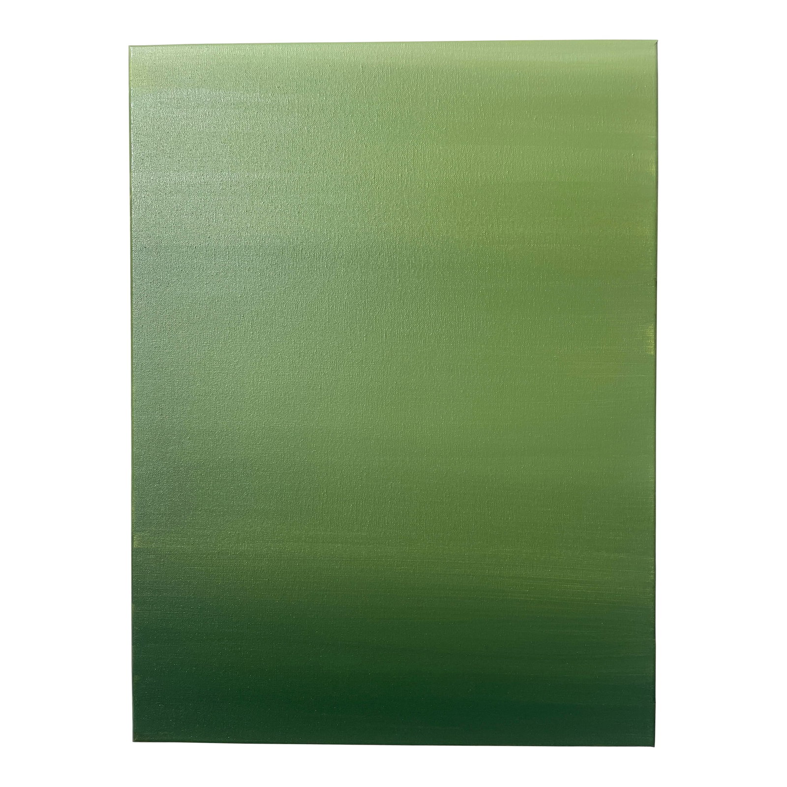 Original Contemporary Minimalist Green Landscape Gradient Abstract Painting: An original acrylic painting on stretched canvas, showcasing a vibrant gradient that transitions from deep green to golden hues. This contemporary artwork maintains its handcrafted charm through visib