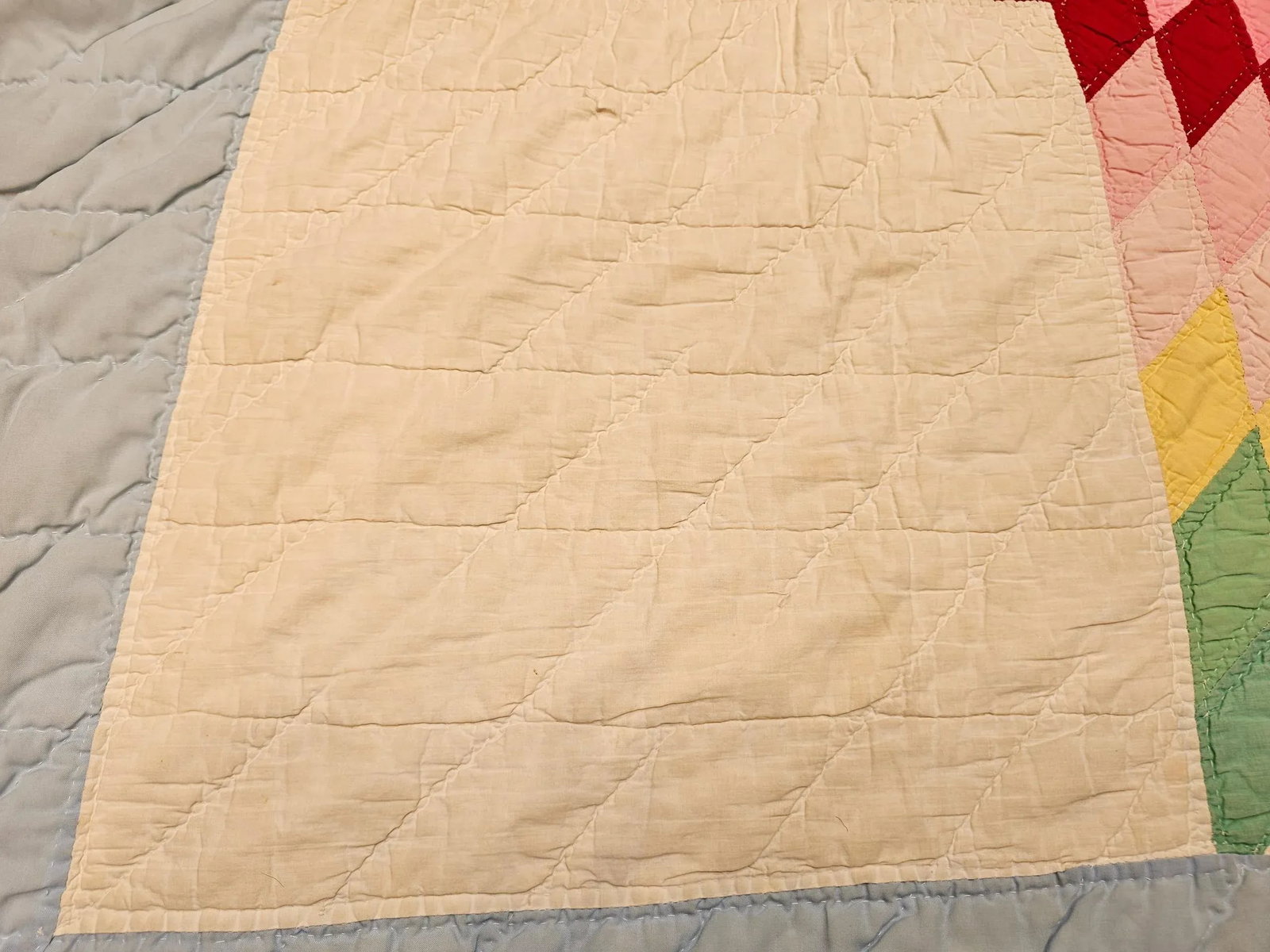 Vintage Hand-Stitched Lone Star Quilt, Early 20th Century - 4