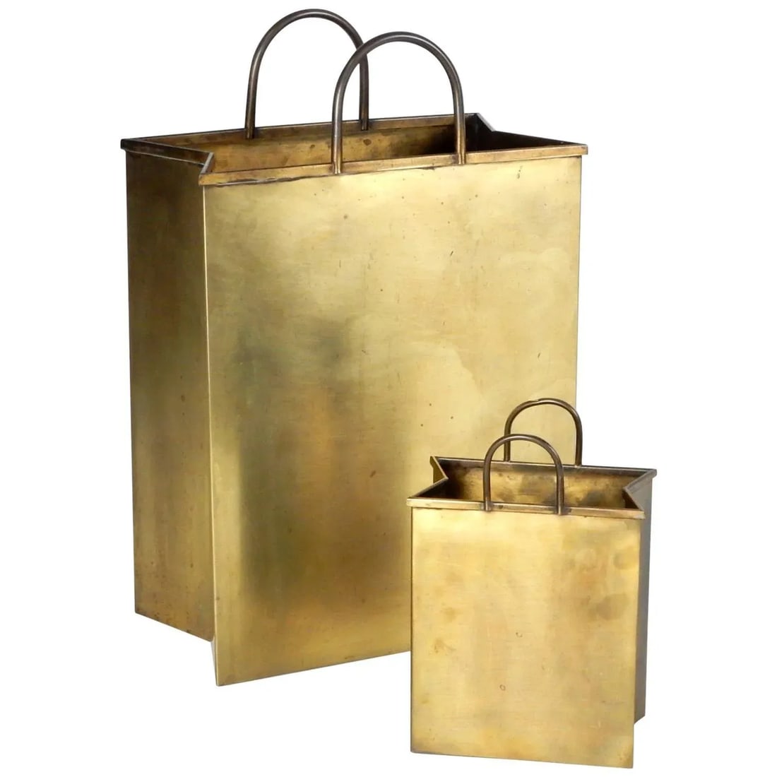 1960's Italian Brass Shopping Bag Set Magazine and Letter Holders - A Pair - 10
