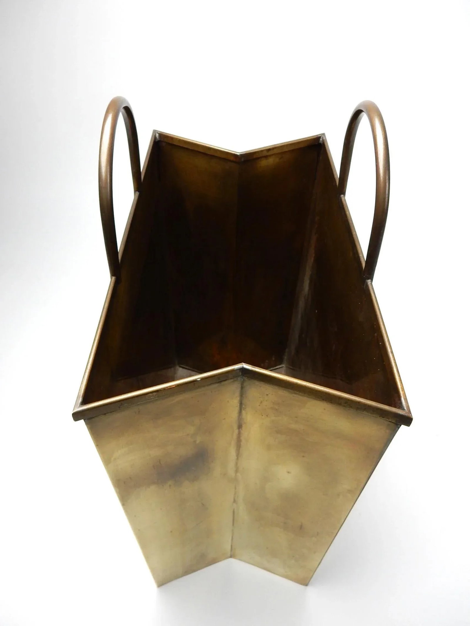 1960's Italian Brass Shopping Bag Set Magazine and Letter Holders - A Pair - 3