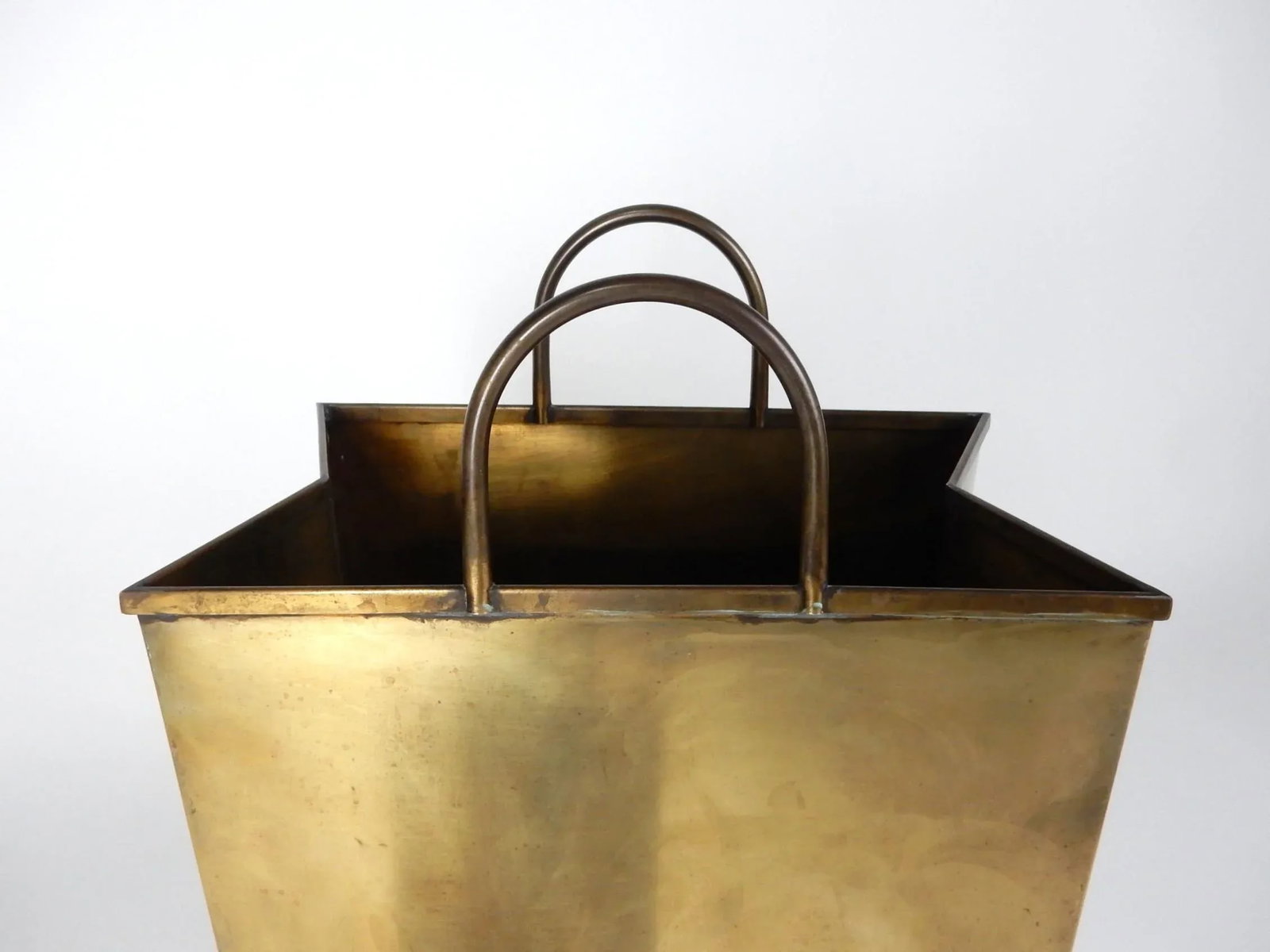 1960's Italian Brass Shopping Bag Set Magazine and Letter Holders - A Pair - 4