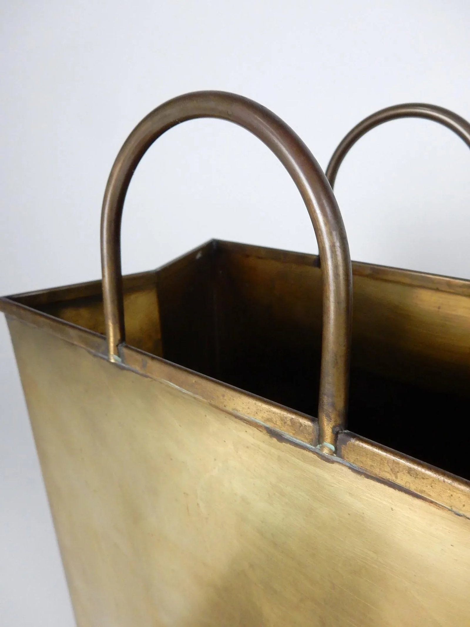 1960's Italian Brass Shopping Bag Set Magazine and Letter Holders - A Pair - 7