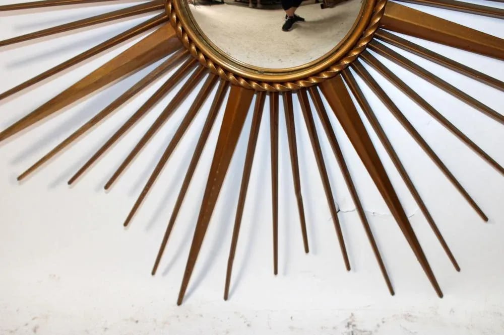 1960s French Chaty Vallauris Sunburst Mirror - 5