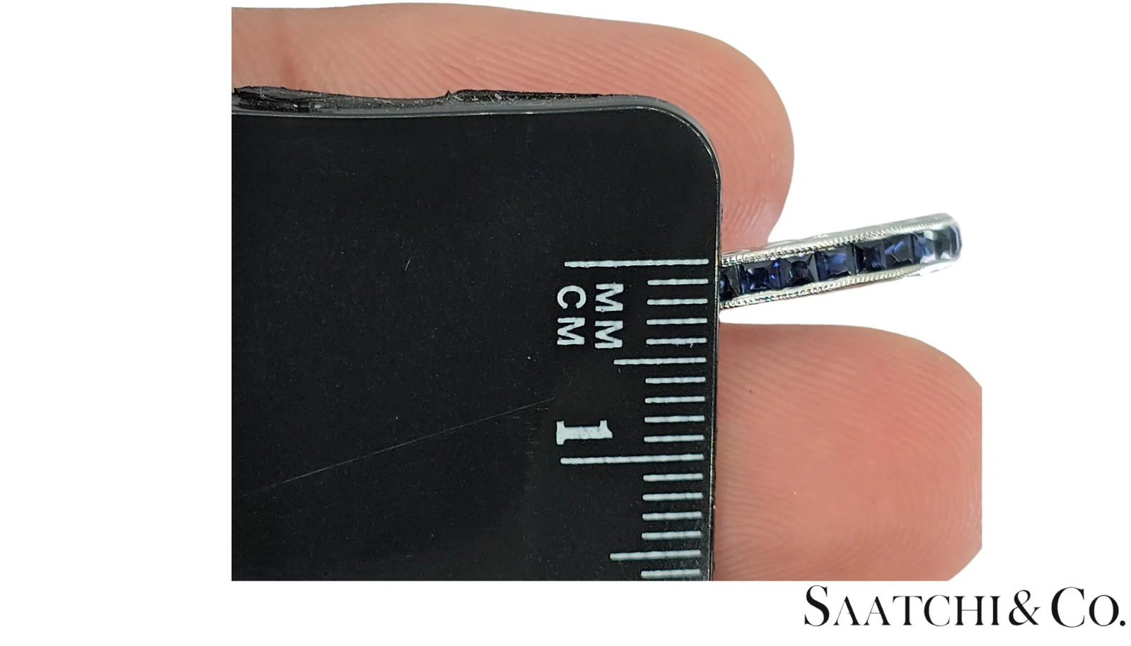 Mid 20th Century Vintage 14k White Gold Ring 2 Ct Natural Sapphire, Elegant Design, Size 6 - 11