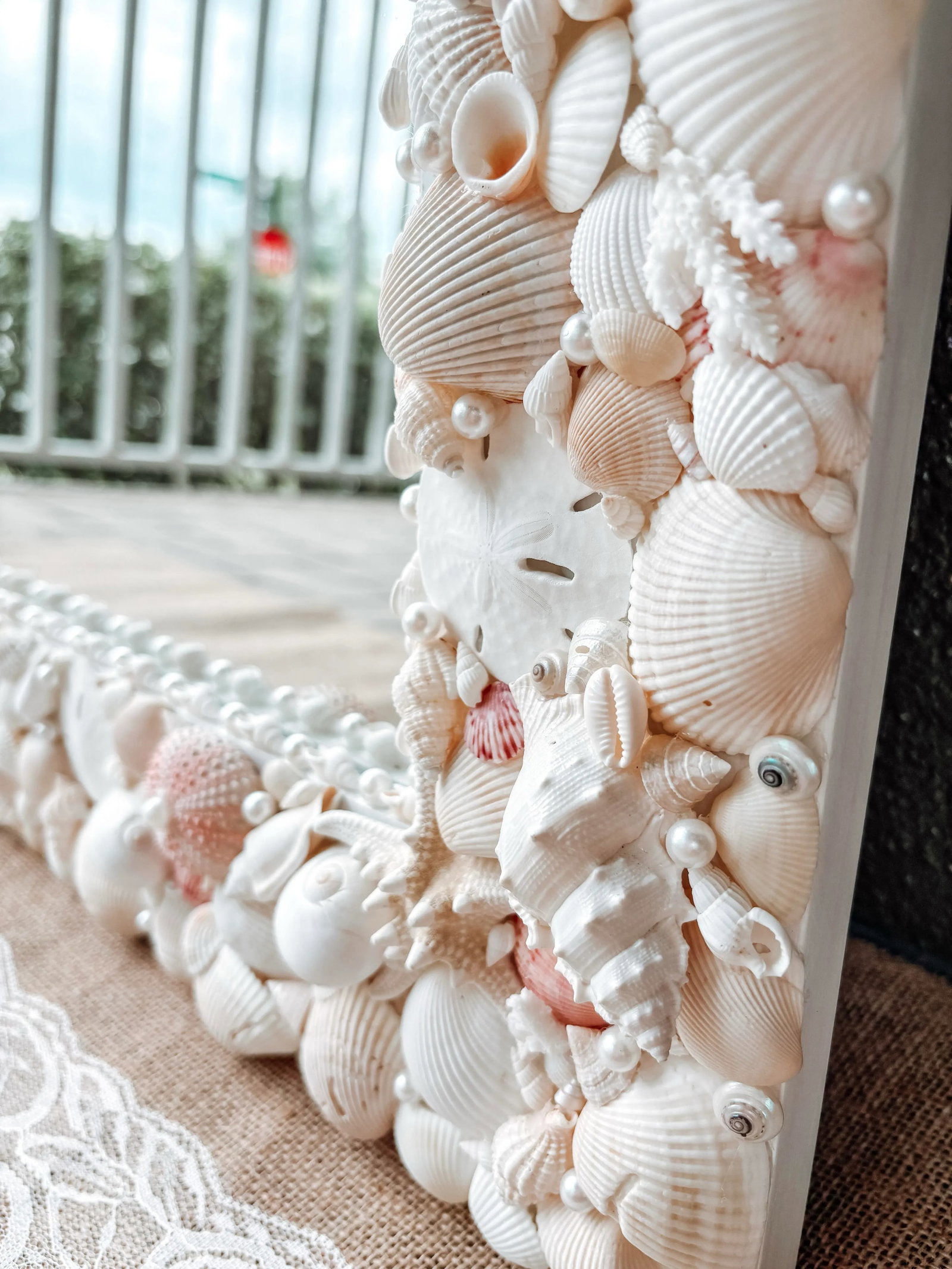 Seashell Mirror 25x30" Shell Mirror, Coastal Luxury Wall Art, Wall Mirror - 2