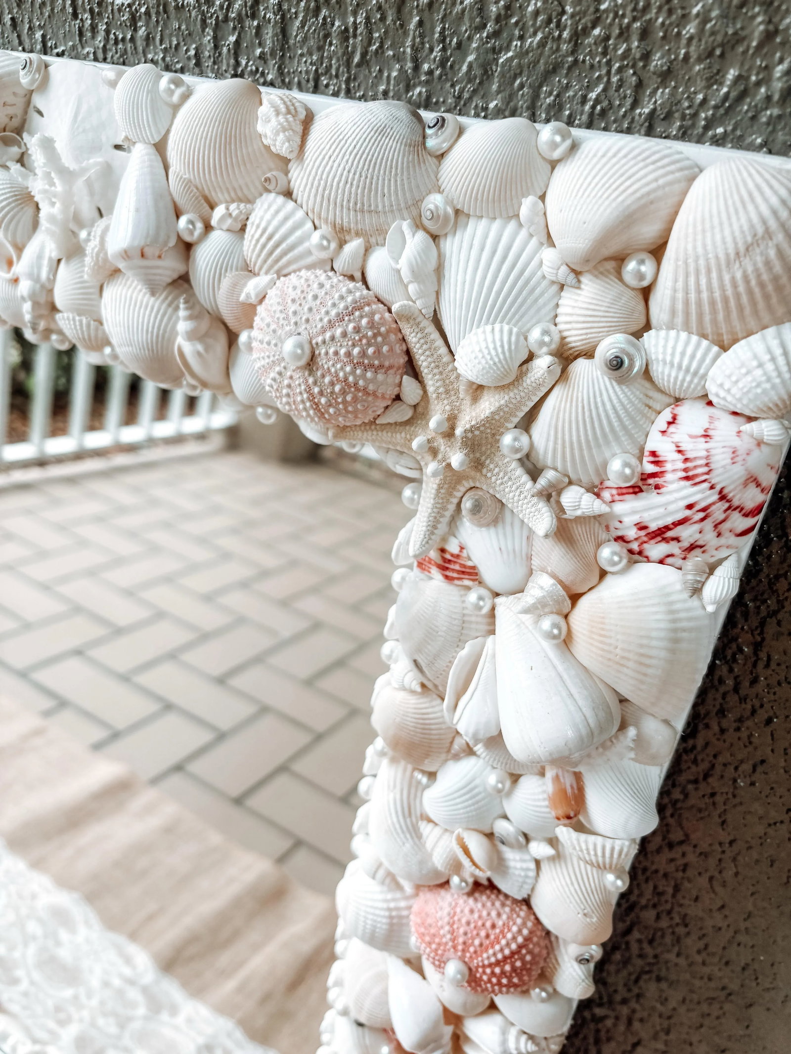 Seashell Mirror 25x30" Shell Mirror, Coastal Luxury Wall Art, Wall Mirror - 3