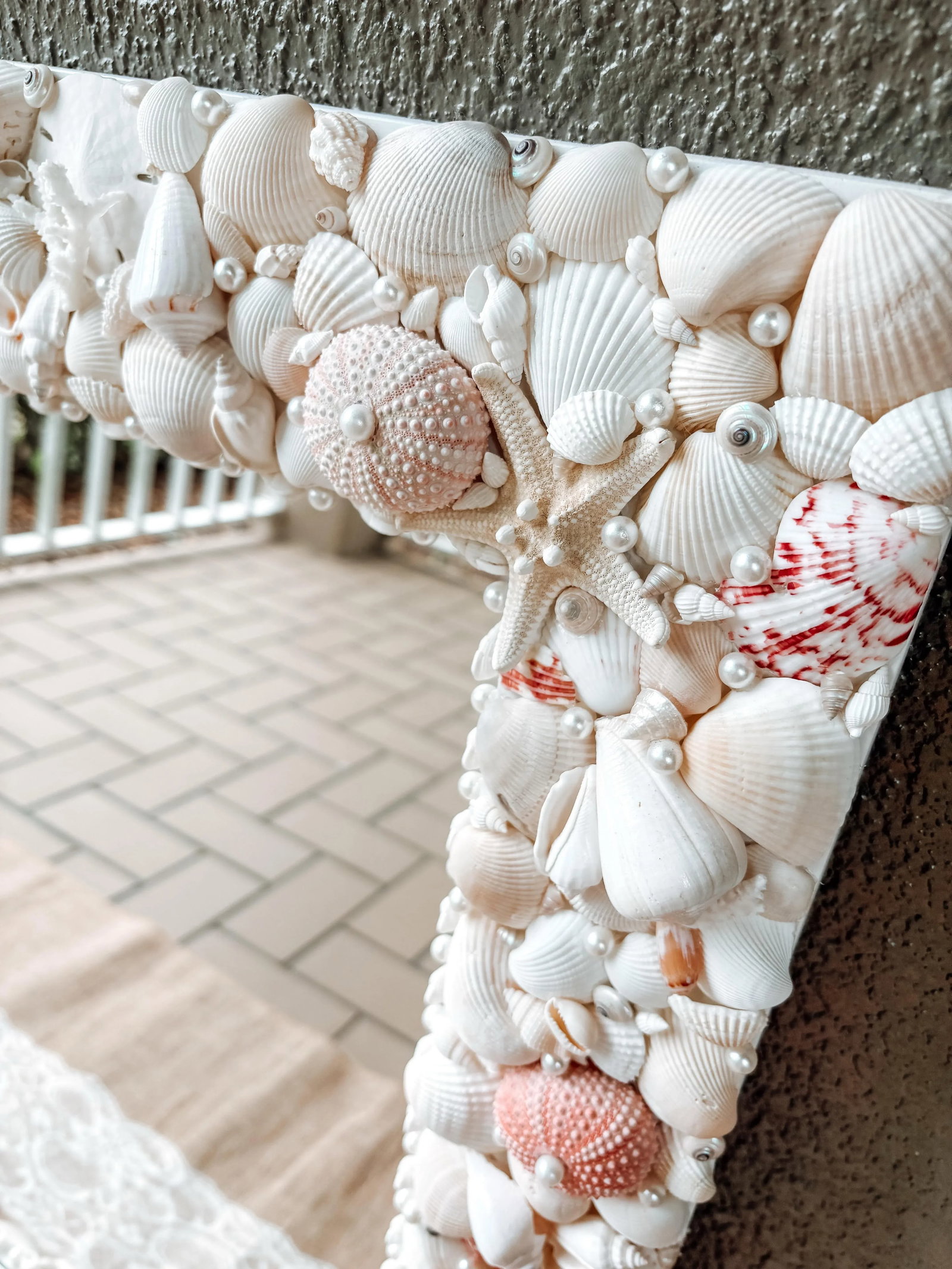Seashell Mirror 25x30" Shell Mirror, Coastal Luxury Wall Art, Wall Mirror - 5