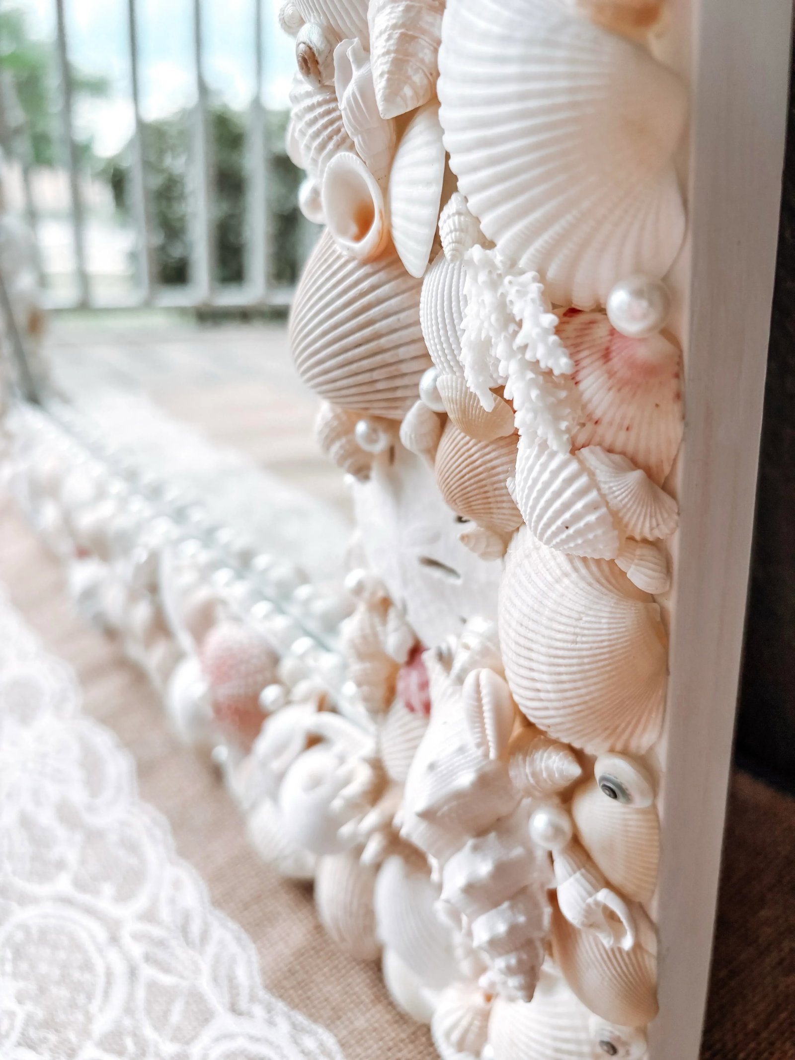 Seashell Mirror 25x30" Shell Mirror, Coastal Luxury Wall Art, Wall Mirror - 7