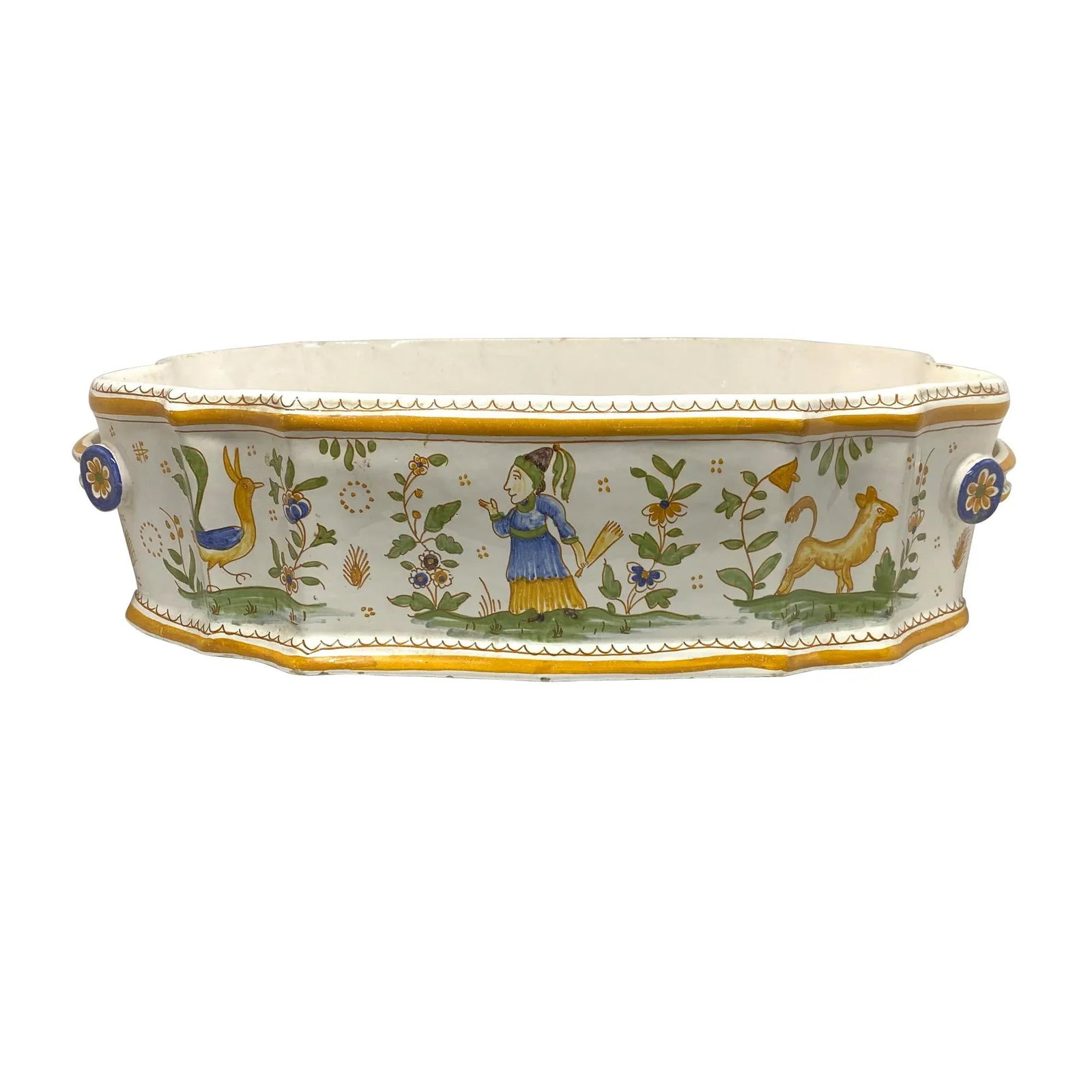 French 19th Century Vintage Faience Pottery Jardinaire - 2