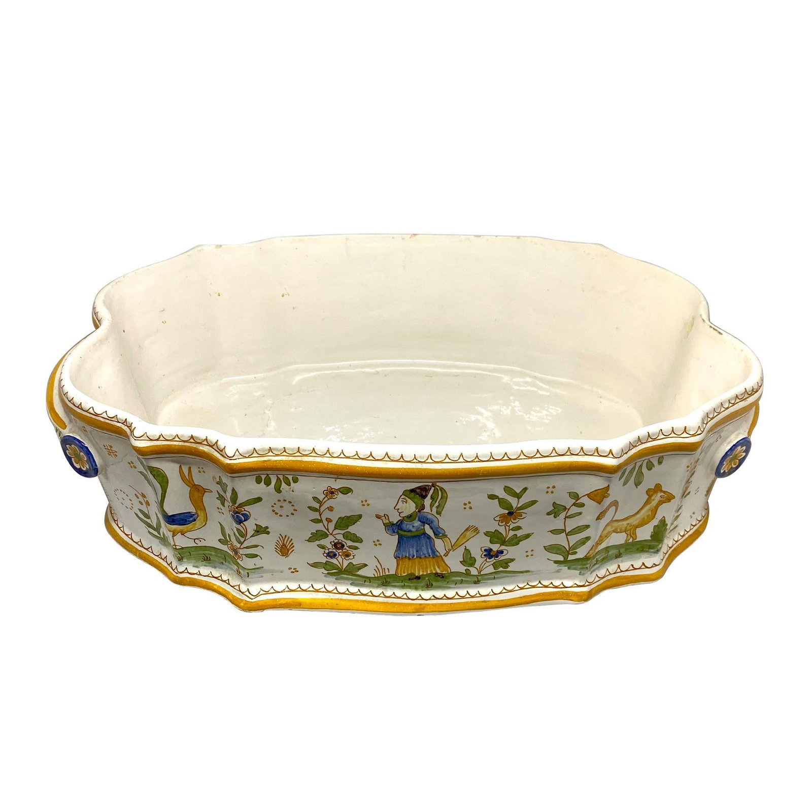 French 19th Century Vintage Faience Pottery Jardinaire - 3