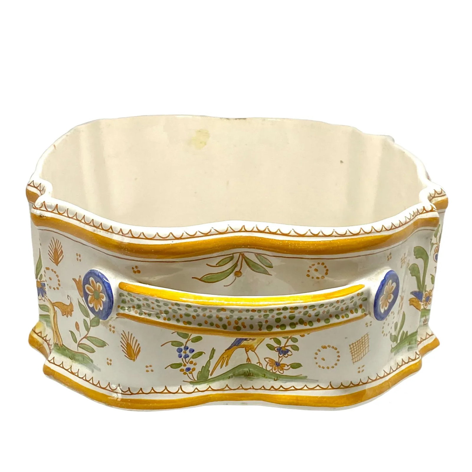 French 19th Century Vintage Faience Pottery Jardinaire - 4
