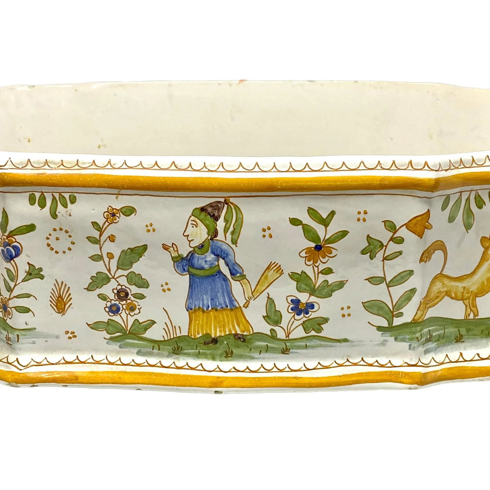French 19th Century Vintage Faience Pottery Jardinaire - 6