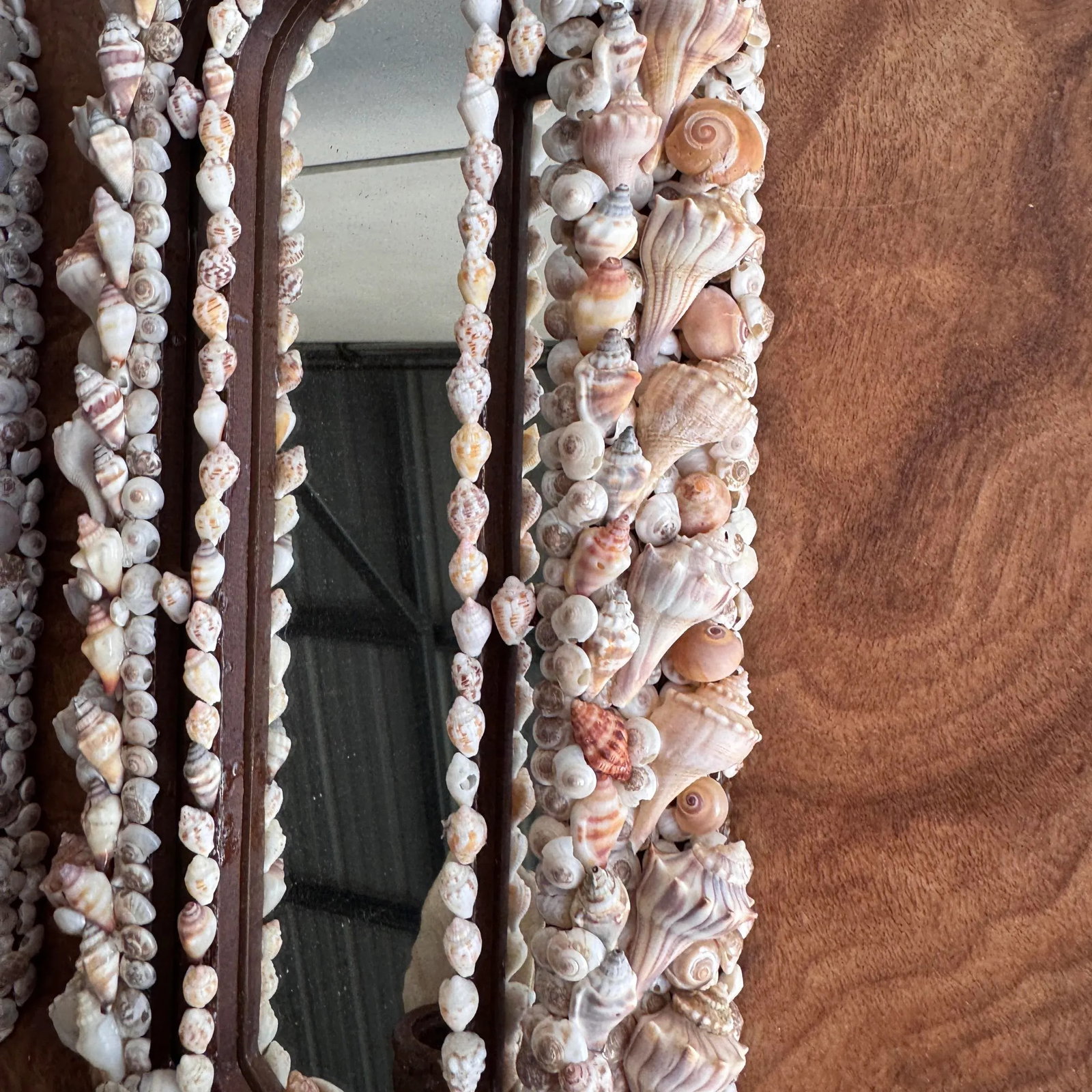 Handcrafted Mirrored and Shell Encrusted Wall Sconces- A Pair - 9