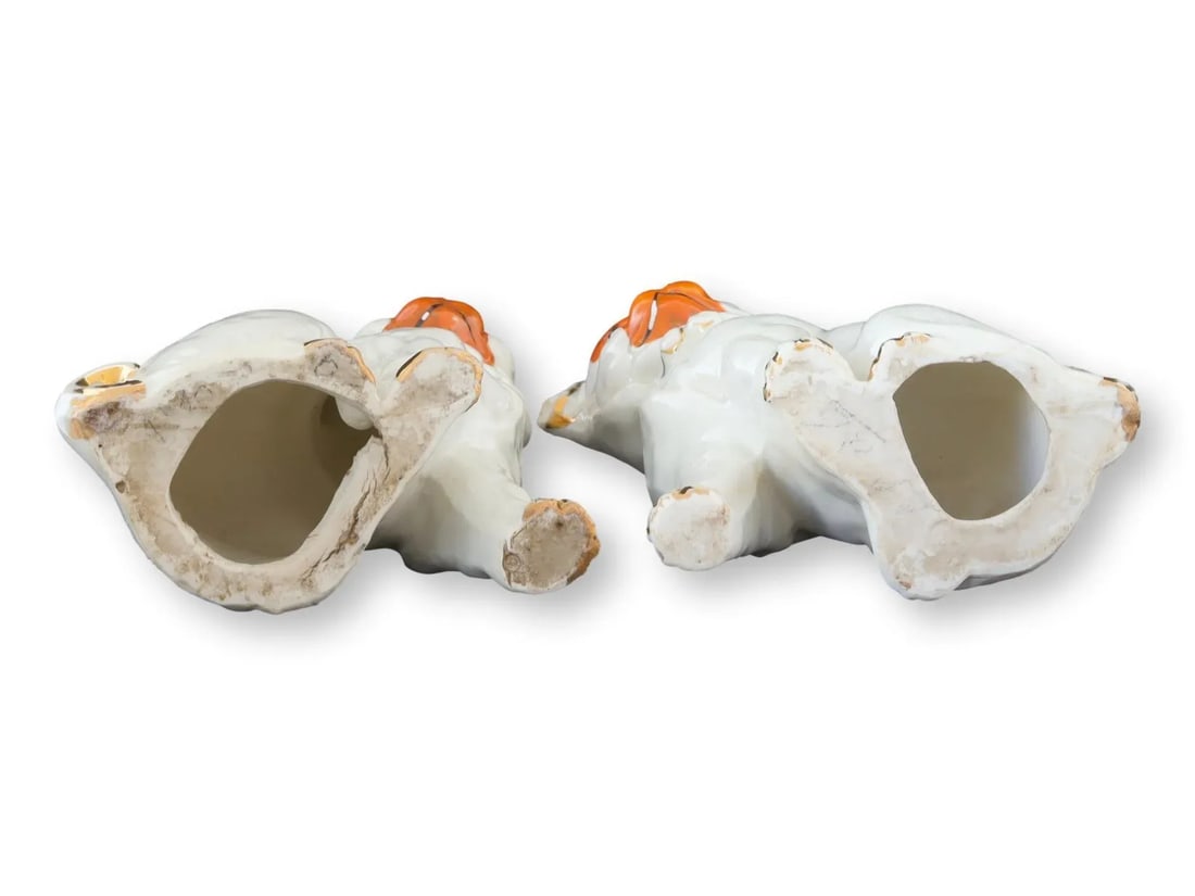 Antique German Porcelain Pugs - 3