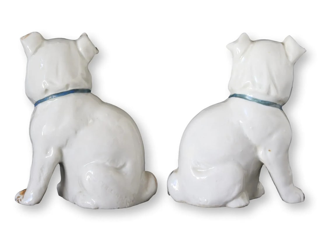 Antique German Porcelain Pugs - 4