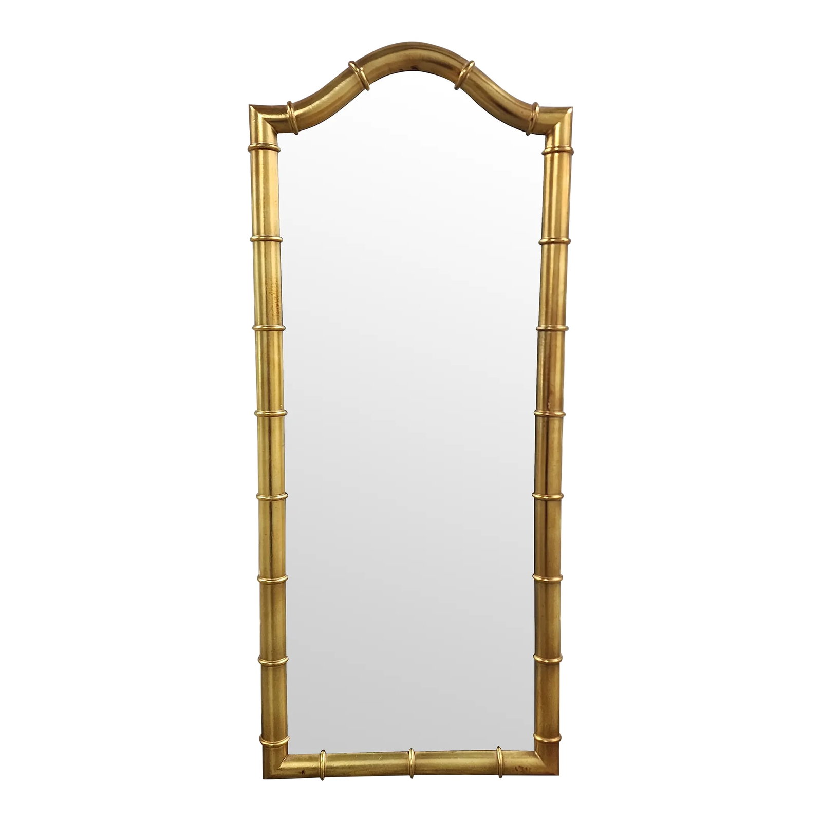 Vintage Hollywood Regency Style Oxford Square Faux Bamboo Gold Mirror by Drexel (1 of 8)