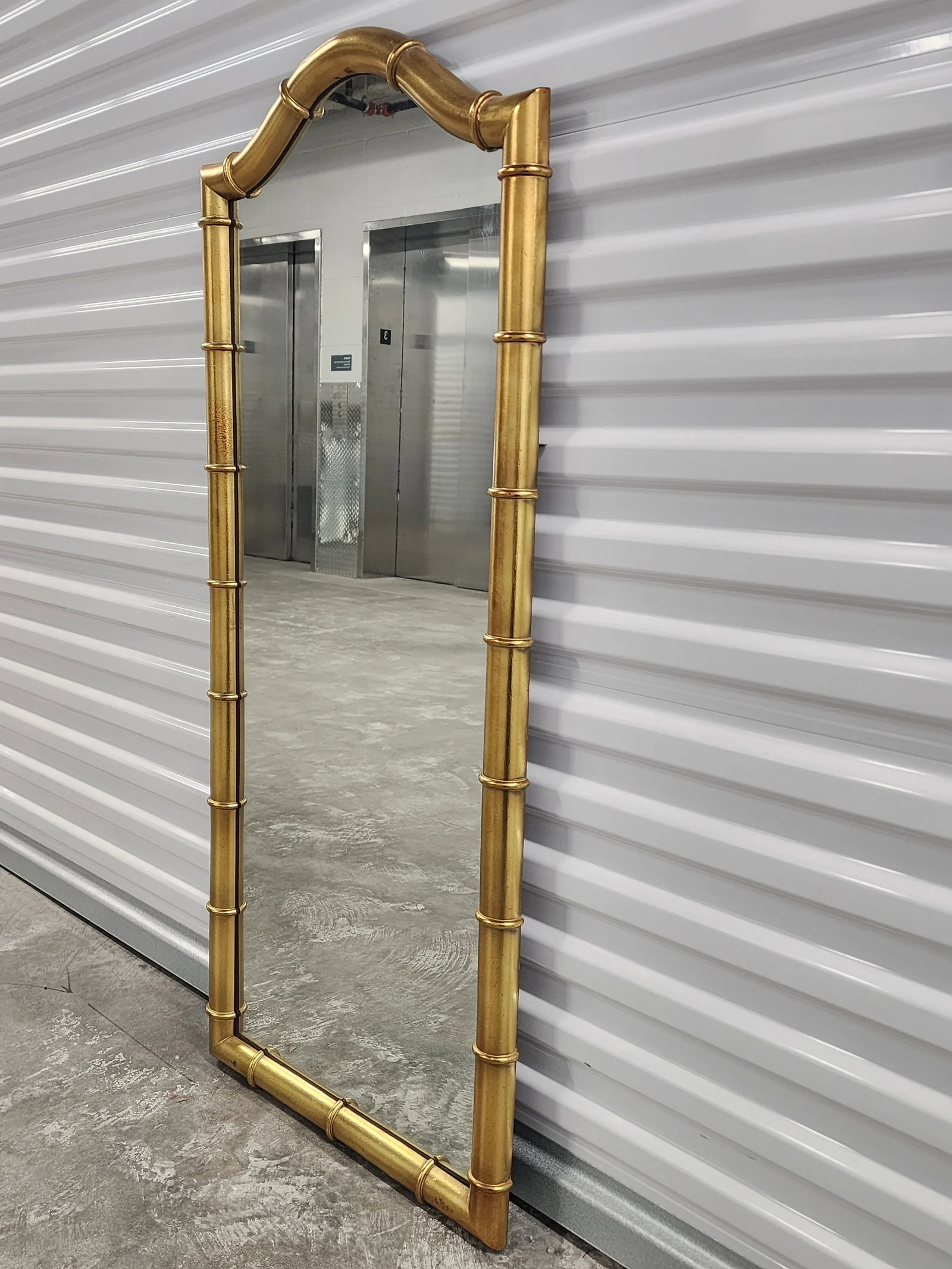 Vintage Hollywood Regency Style Oxford Square Faux Bamboo Gold Mirror by Drexel - 3