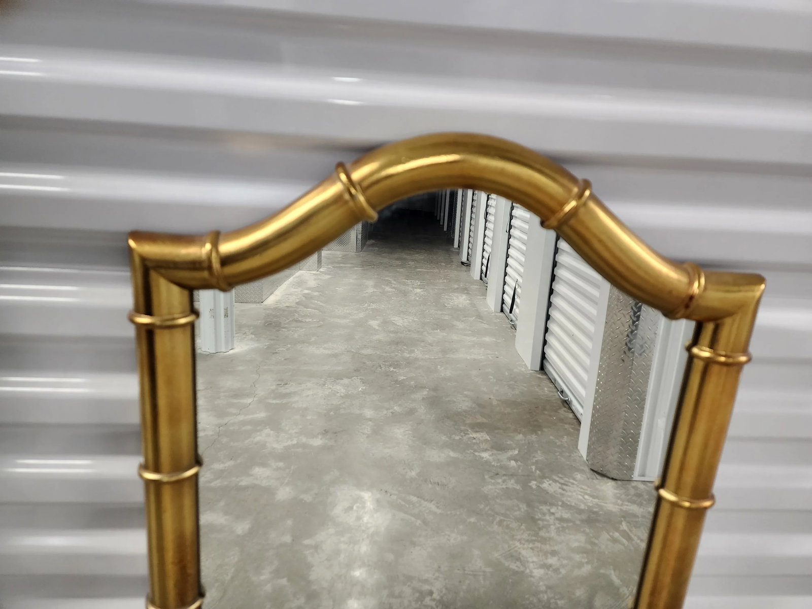 Vintage Hollywood Regency Style Oxford Square Faux Bamboo Gold Mirror by Drexel - 4