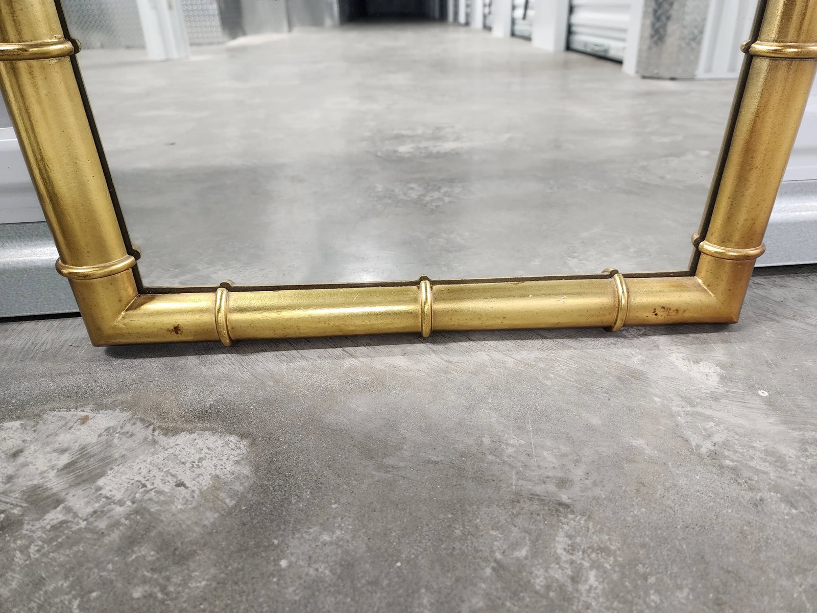 Vintage Hollywood Regency Style Oxford Square Faux Bamboo Gold Mirror by Drexel - 5