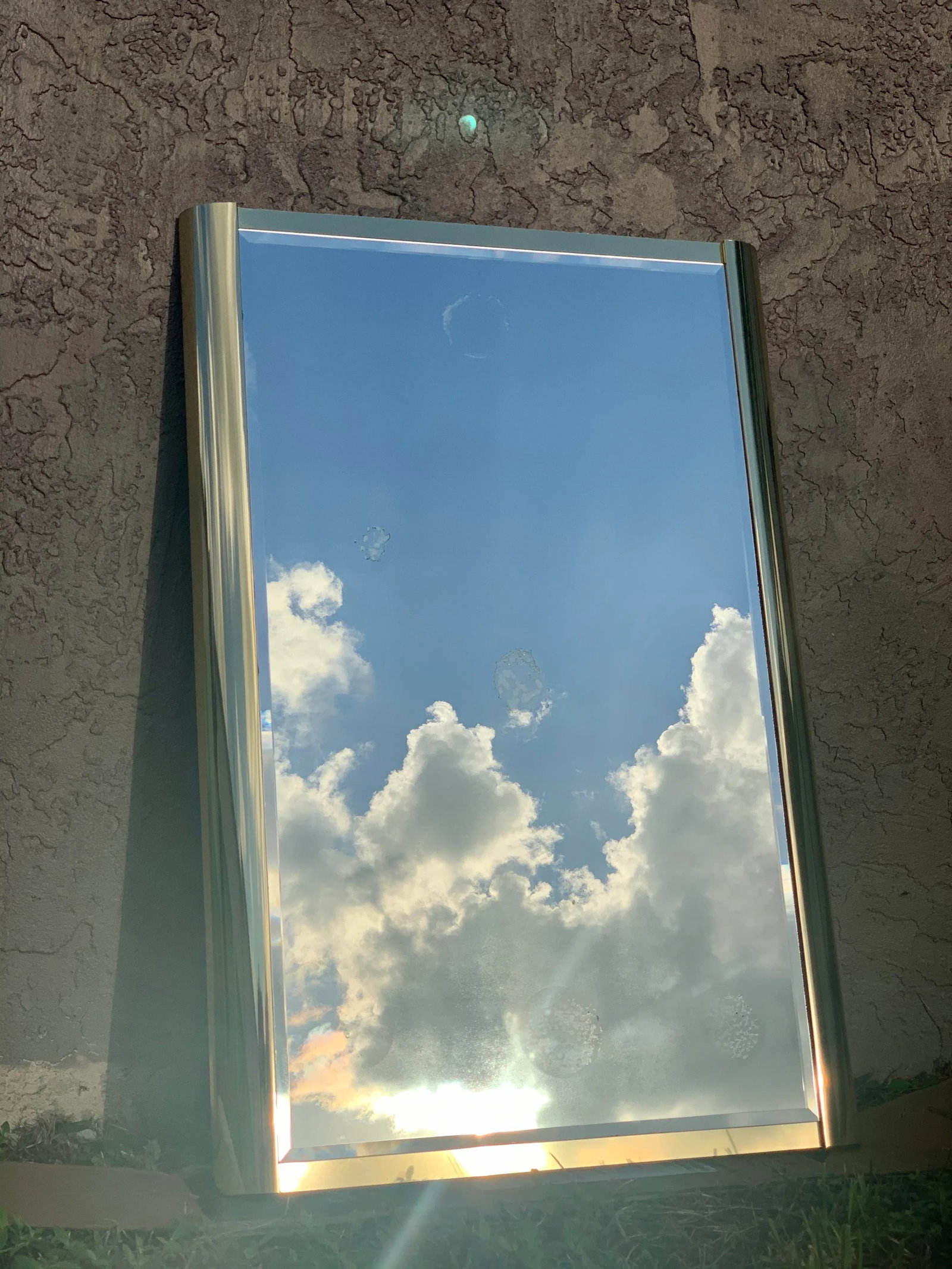 Vintage 1970s Ello Brass Wall Mirror - 2