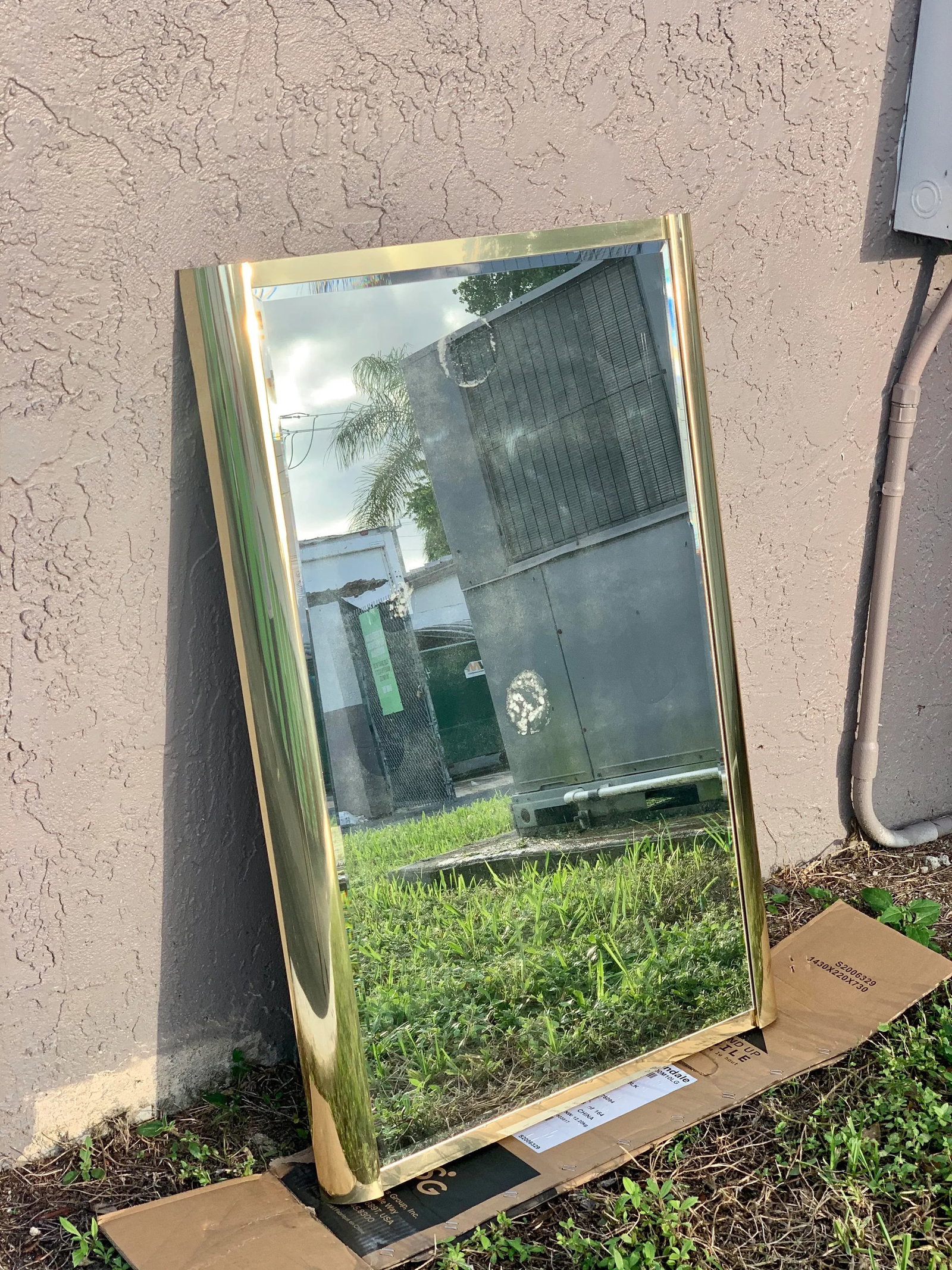 Vintage 1970s Ello Brass Wall Mirror - 3