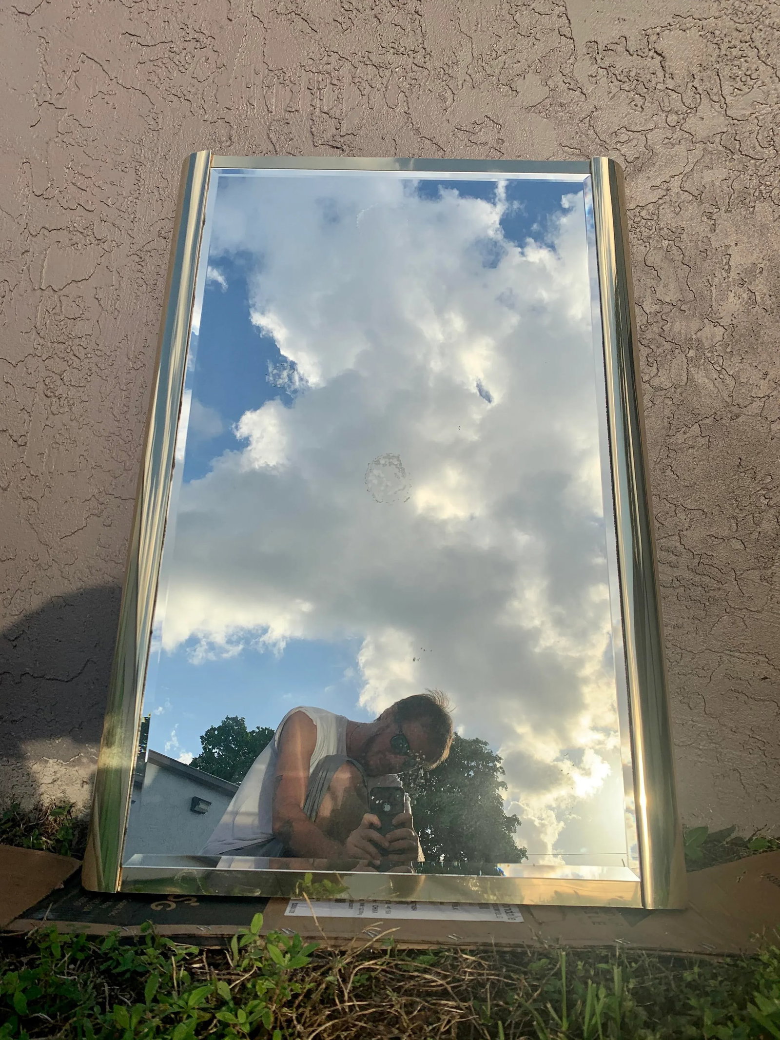Vintage 1970s Ello Brass Wall Mirror - 4