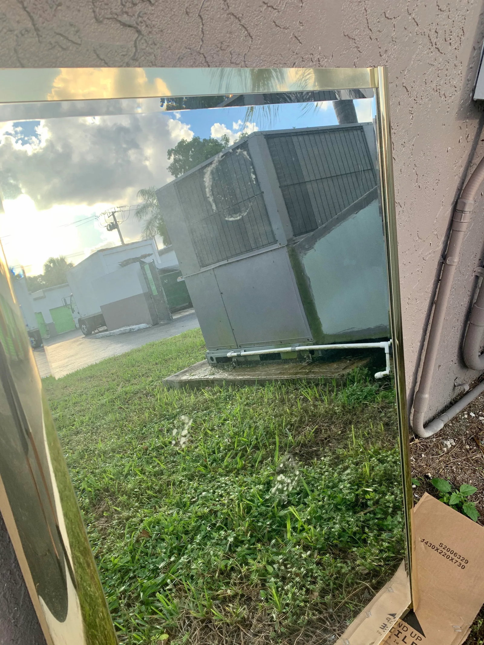 Vintage 1970s Ello Brass Wall Mirror - 6