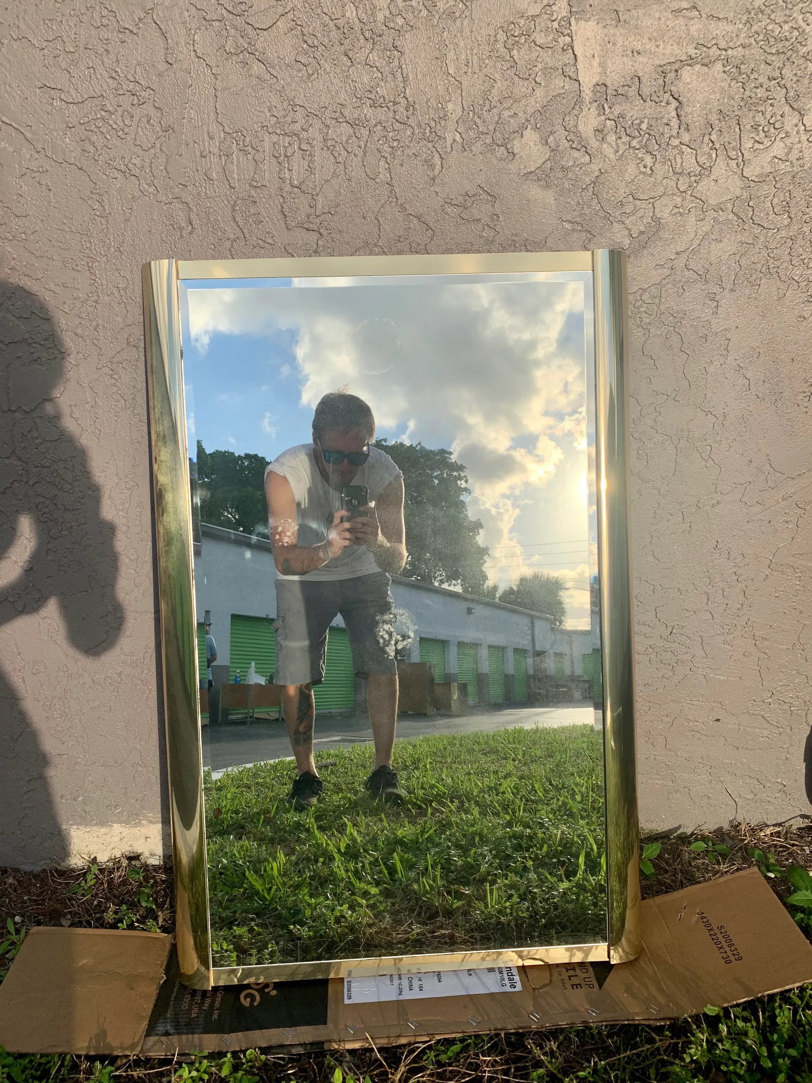 Vintage 1970s Ello Brass Wall Mirror - 7