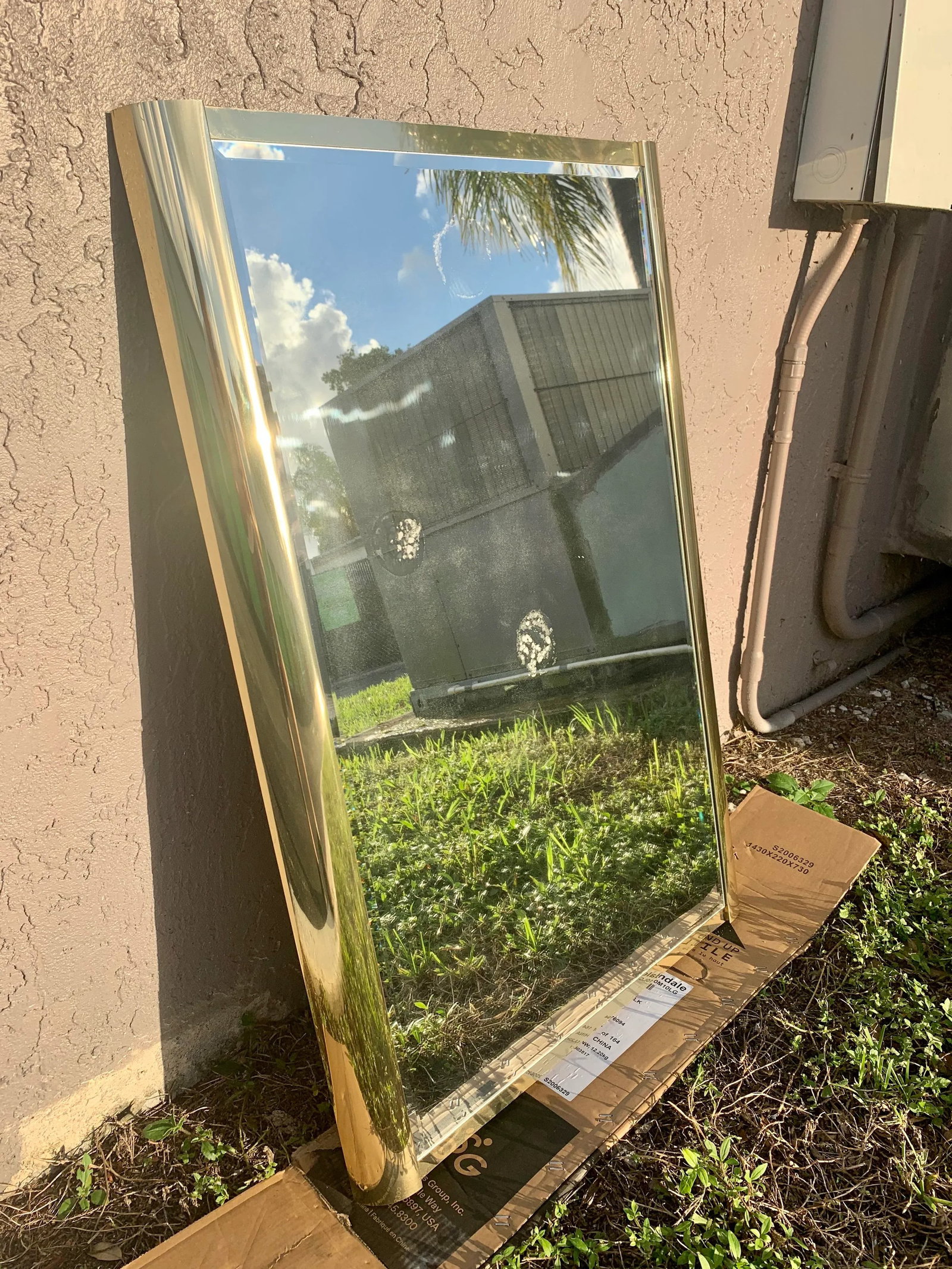 Vintage 1970s Ello Brass Wall Mirror - 8