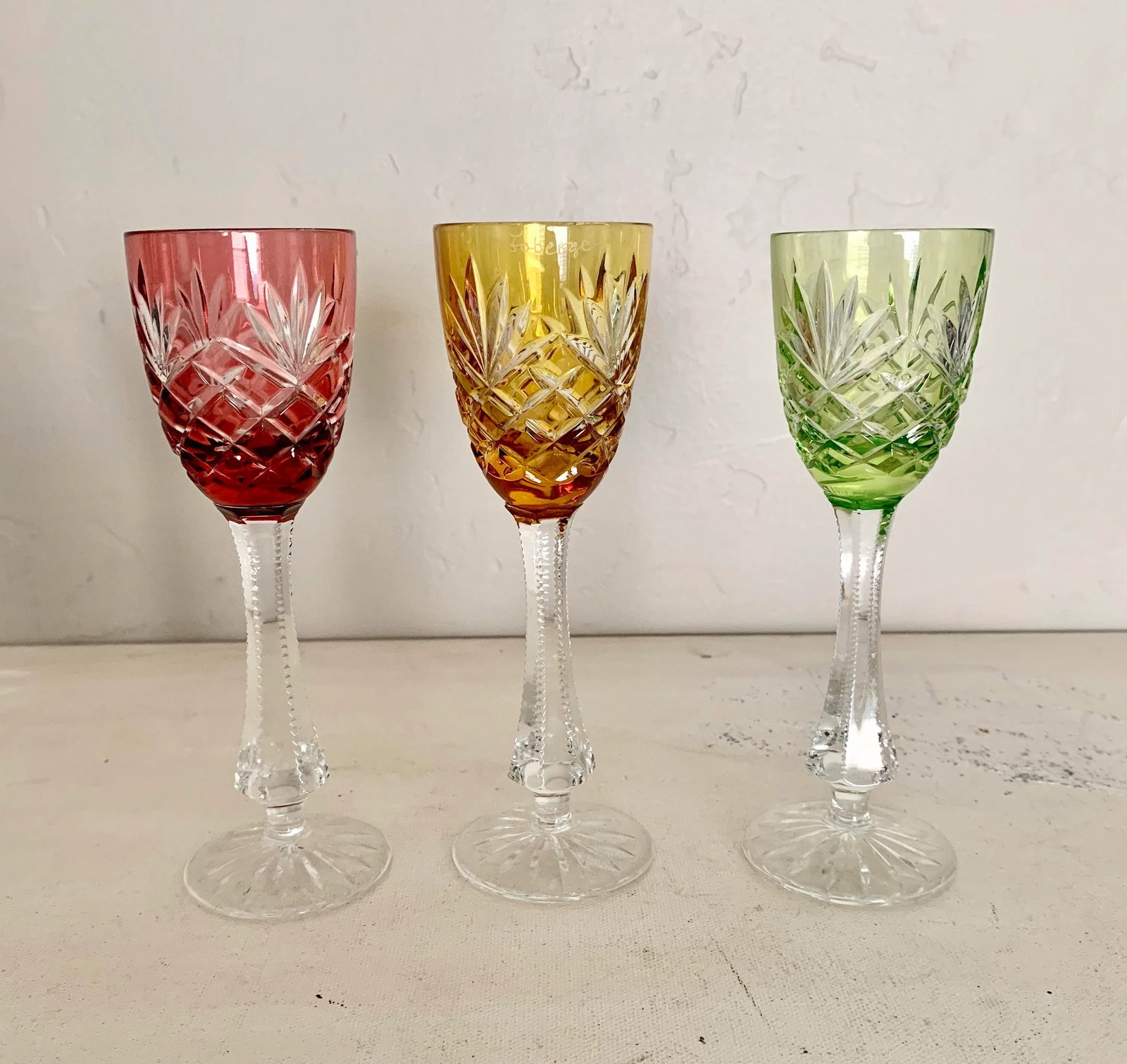 Faberge Cased Crystal Cordial Glasses - Set of 3 - 7
