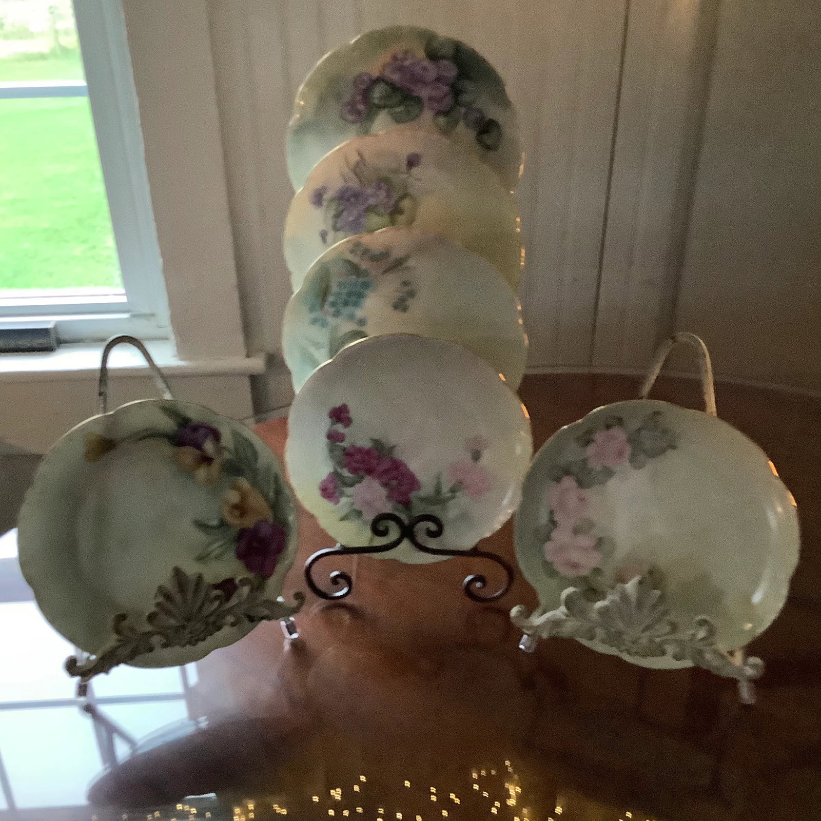 Antique Haviland Limoges Botanical Dessert Plates - Set of 6 \ Handpainted Signed - 2