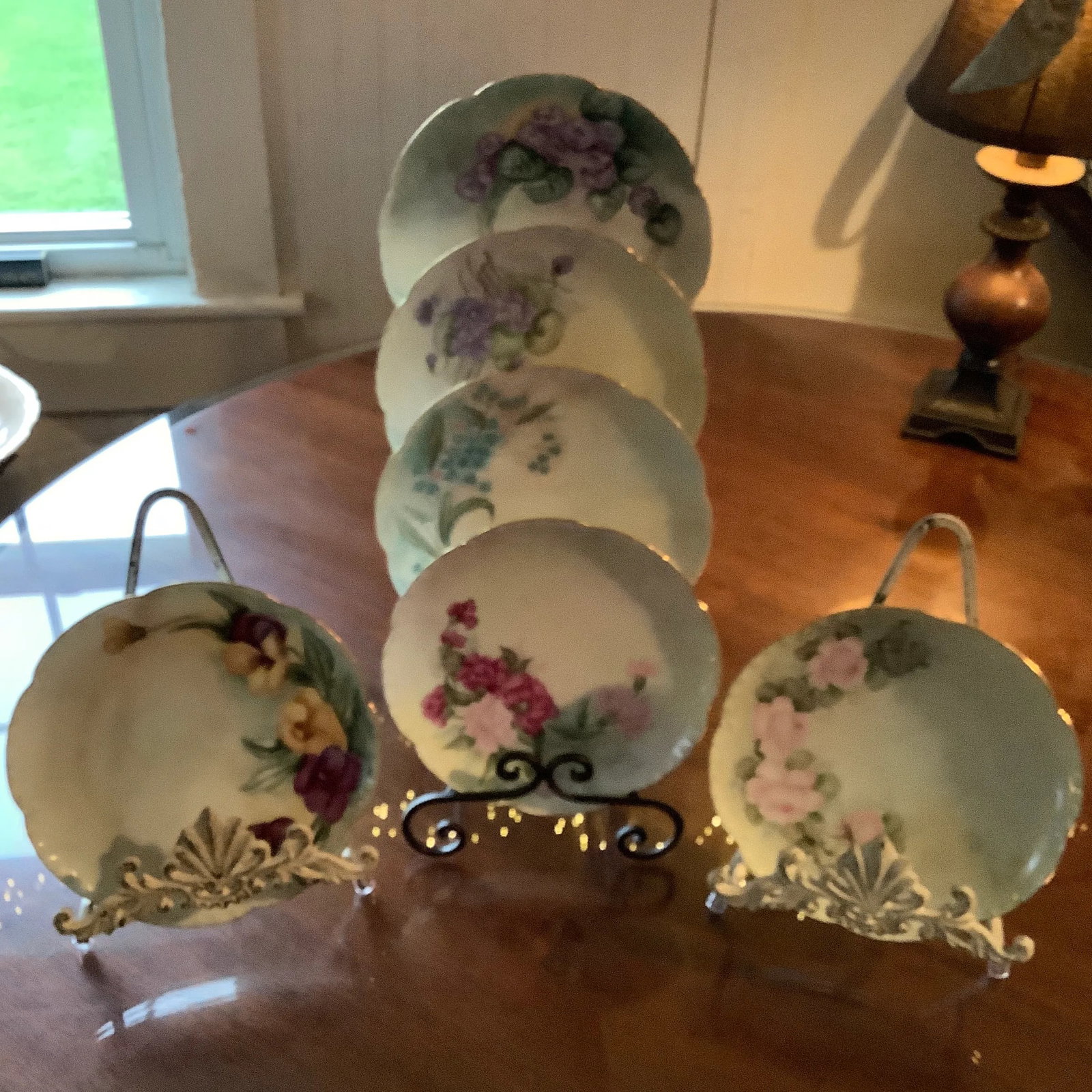 Antique Haviland Limoges Botanical Dessert Plates - Set of 6 \ Handpainted Signed - 3