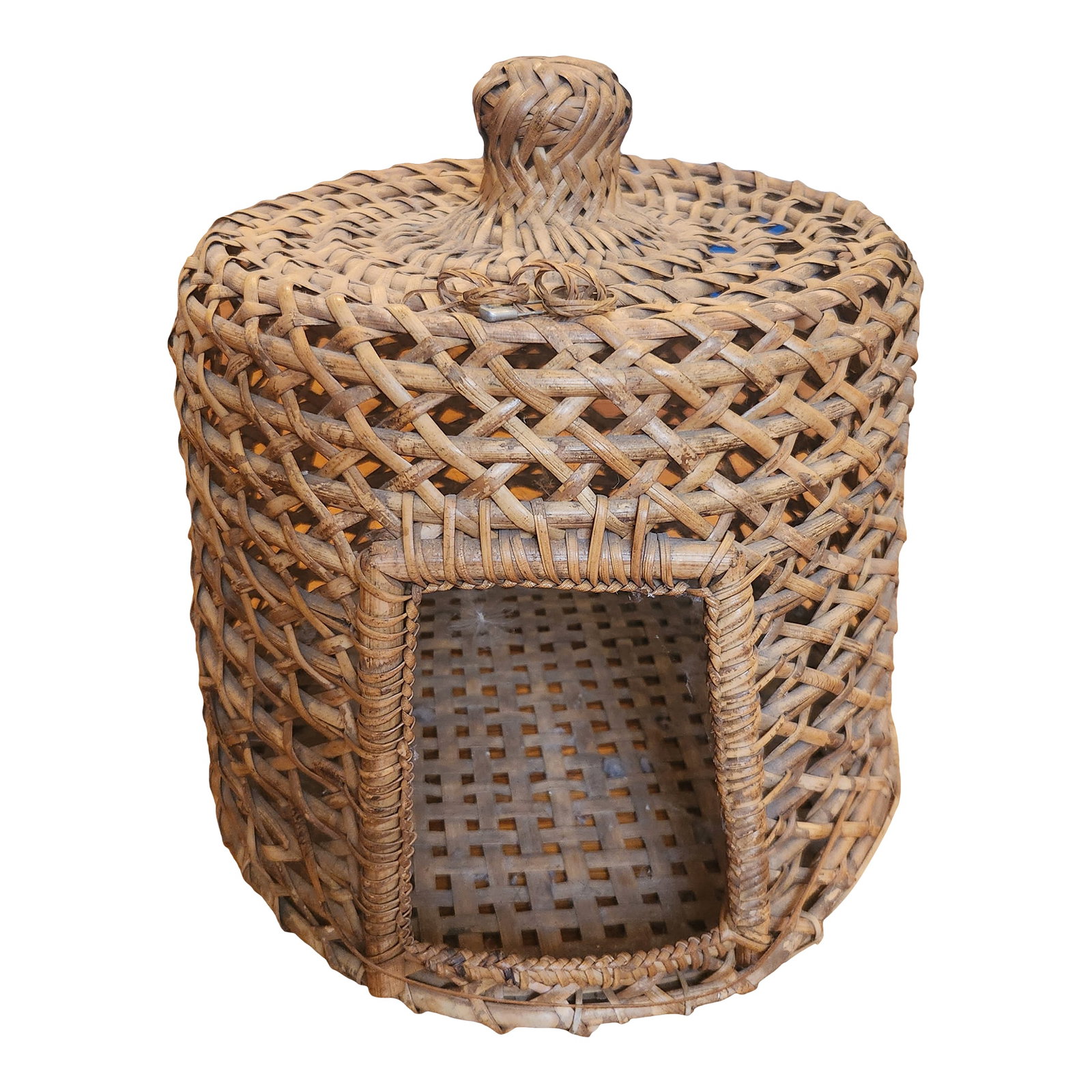 Vintage Hand Woven Cane Cat Basket (1 of 5)