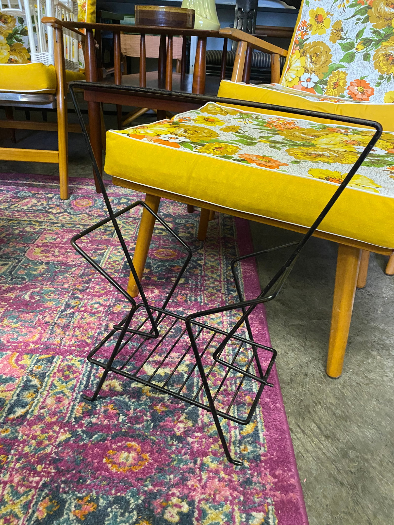 1950's Atomic Magazine Rack or Record Holder - 5