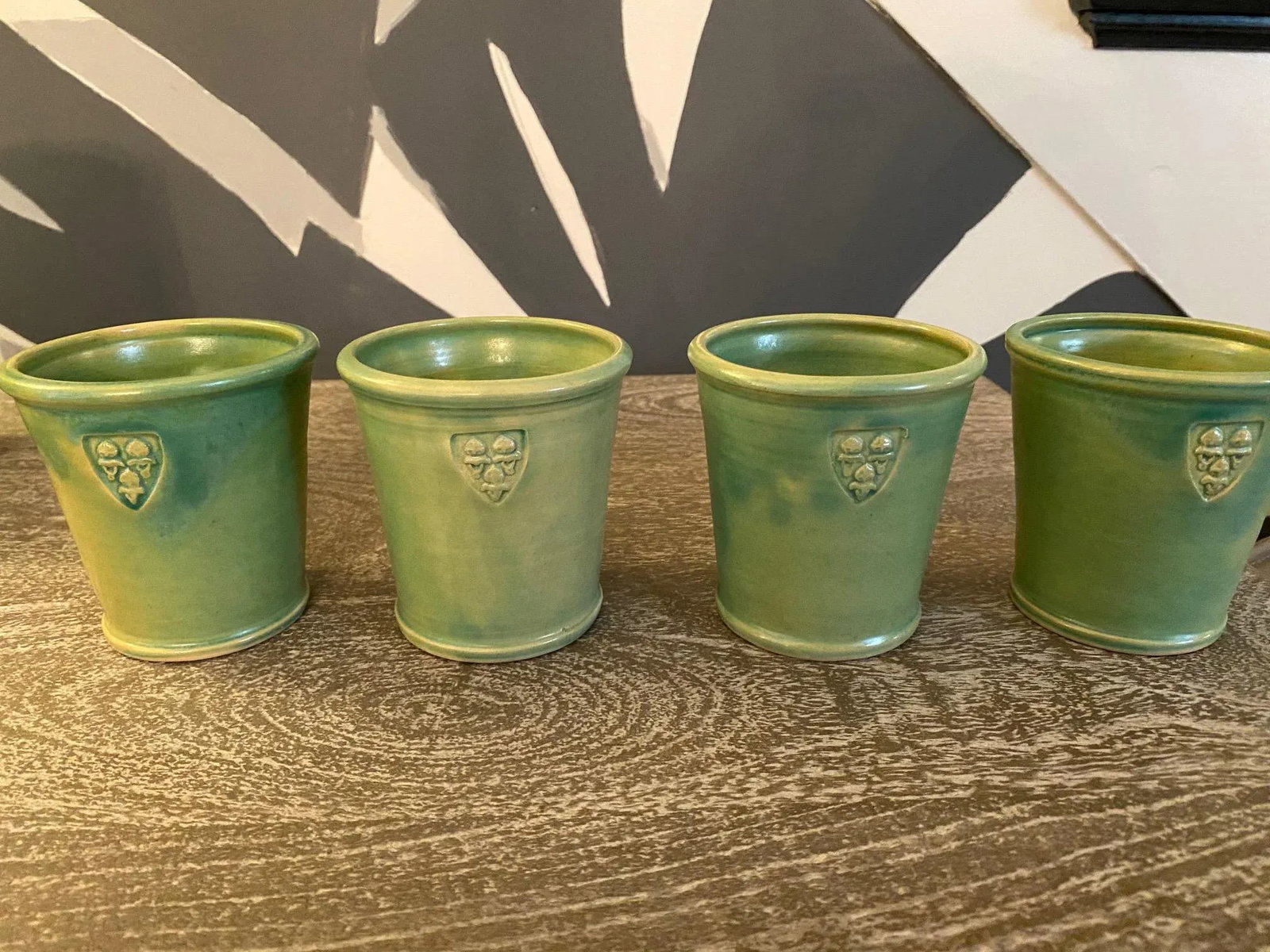 Arts and Crafts Ceramic Pitcher With Cups - 5 Piece Set - 6