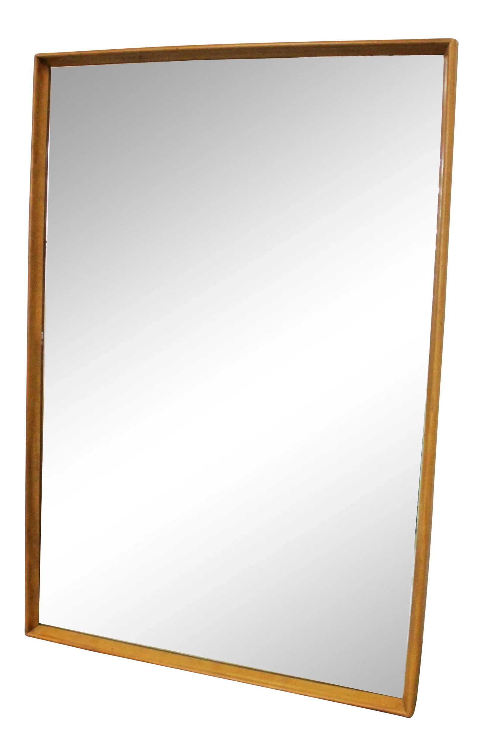 Mid-Century Modern Heywood Wakefield Champagne Mirror: Offered is a large vintage mid-century modern mirror by Heywood Wakefield. It has a wood frame with a Champagne finish. This piece came with a matching dresser which sold. It is in good condition for
