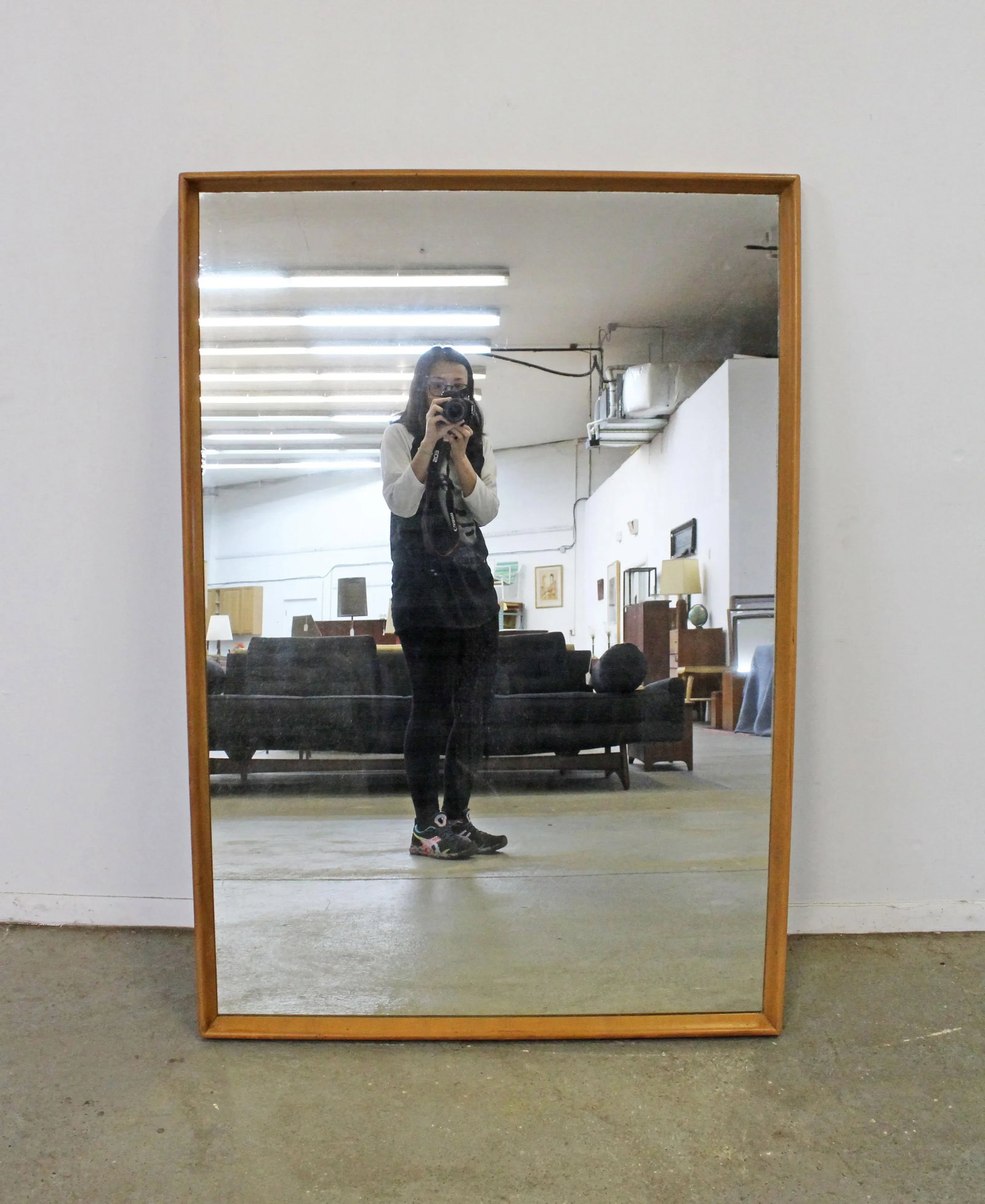 Mid-Century Modern Heywood Wakefield Champagne Mirror - 3