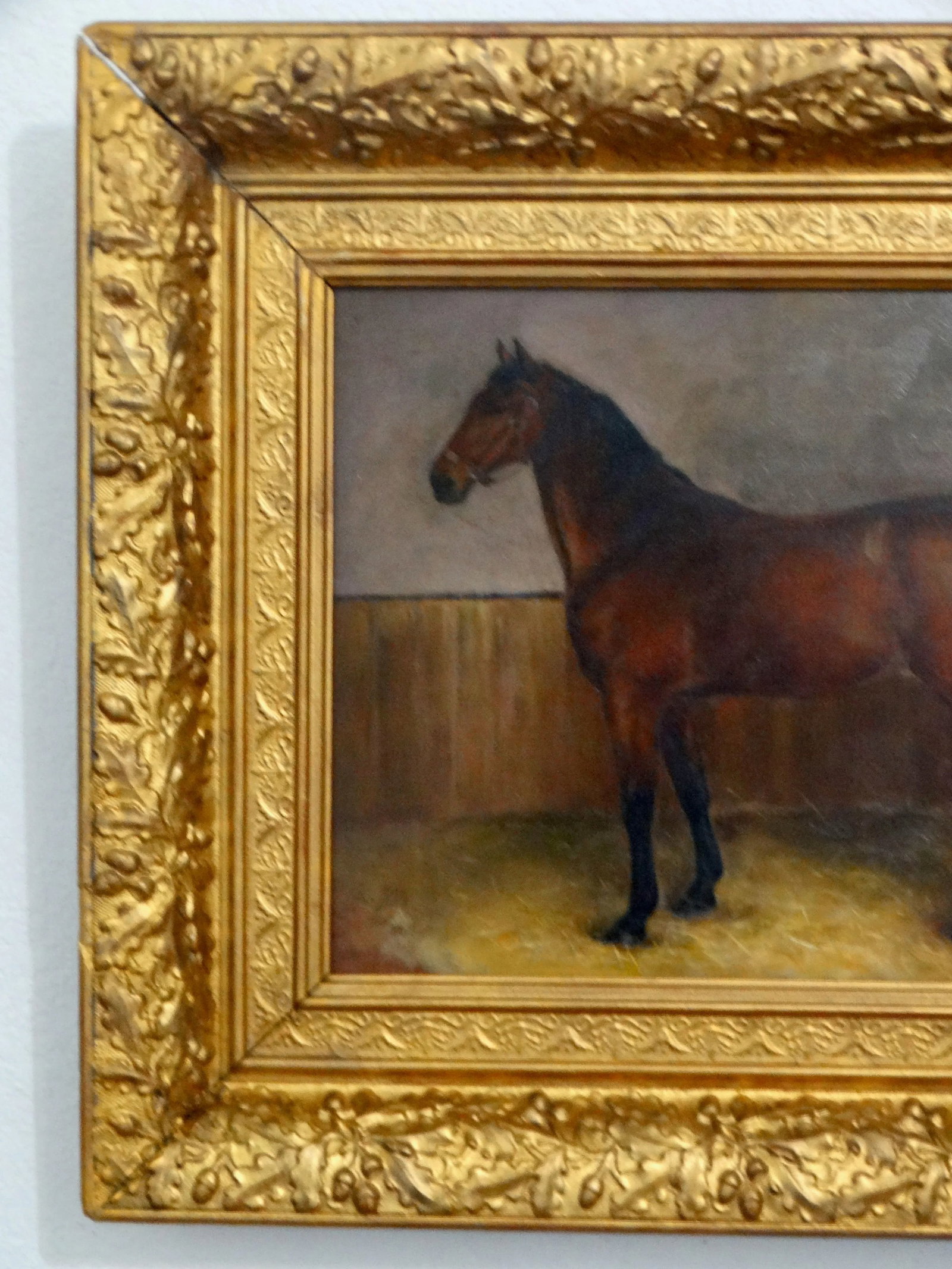 19th- Century Equestrian Portrait Chestnut Horse Oil Painting - 5
